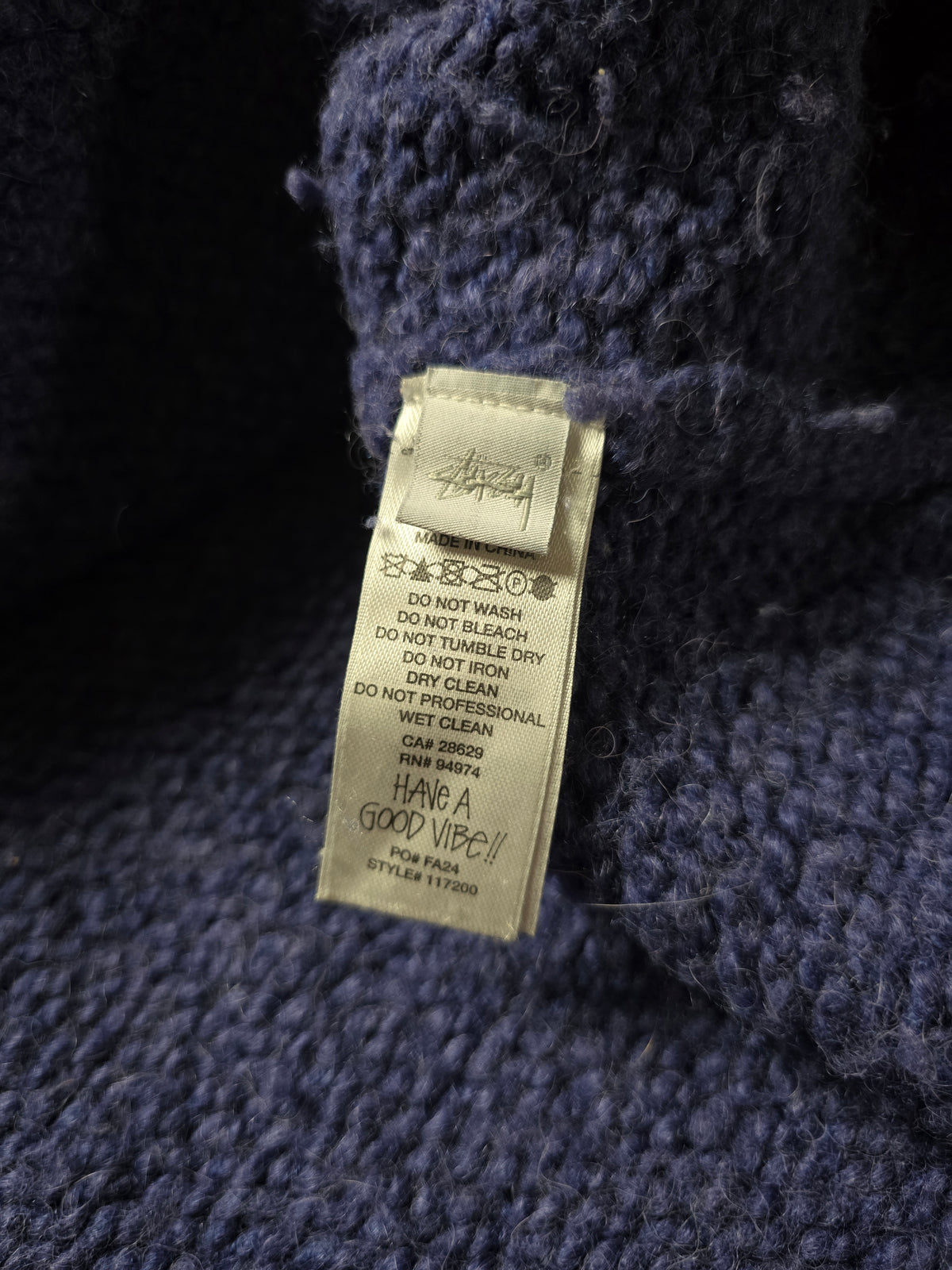 Stussy Heavyweight 'Chunky' Wool & Alpaca Knit Hoodie (XL)