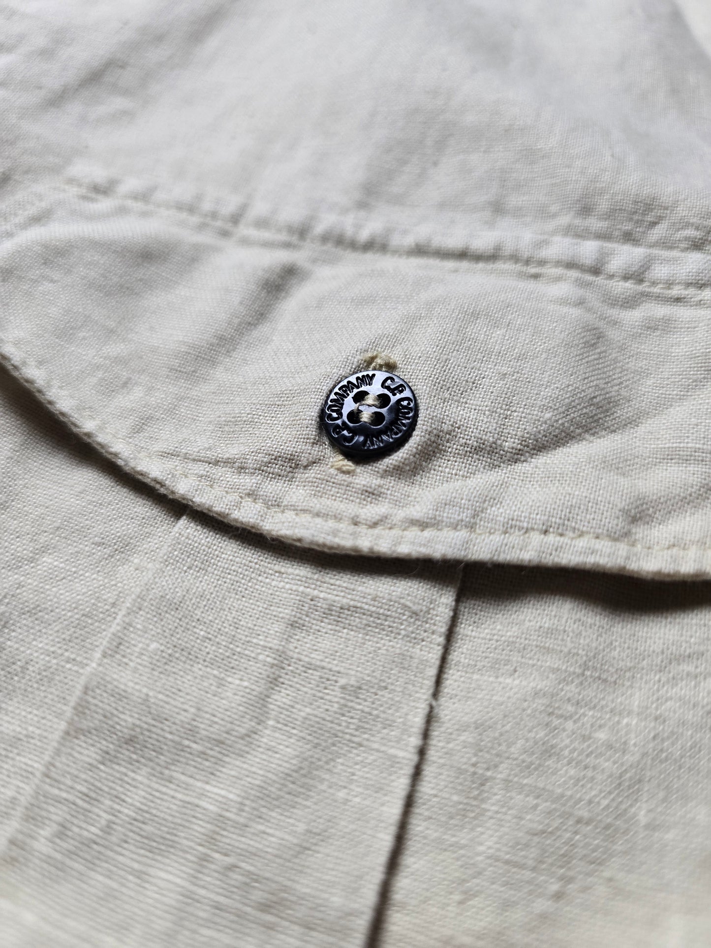 Vintage C.P. Company SS99 Embroidered Lino Flax LS Shirt (S)