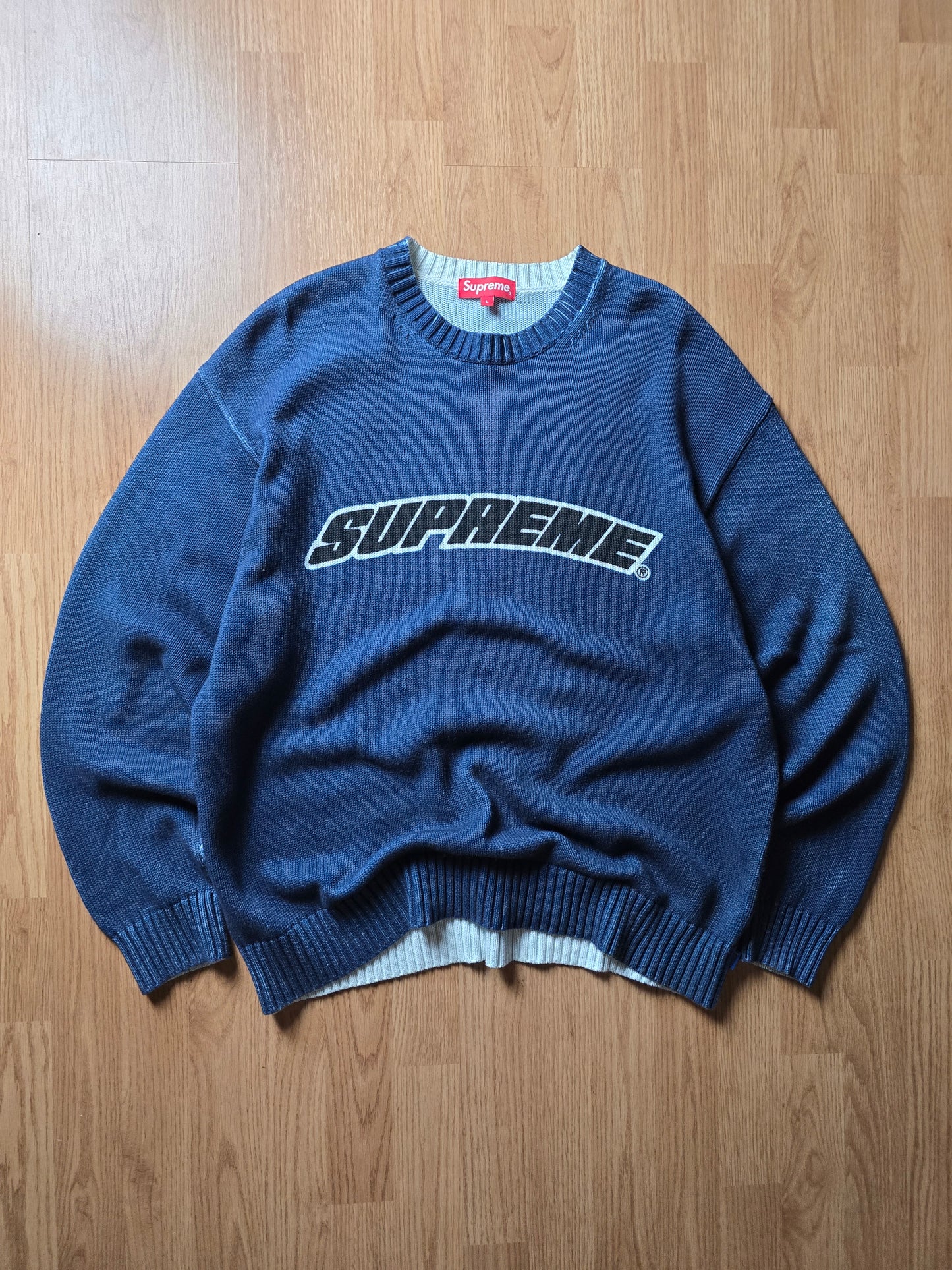 Supreme Printed Washed Knit Sweater (L)