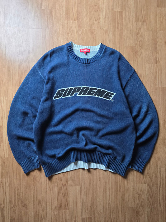 Supreme Printed Washed Knit Sweater (L)