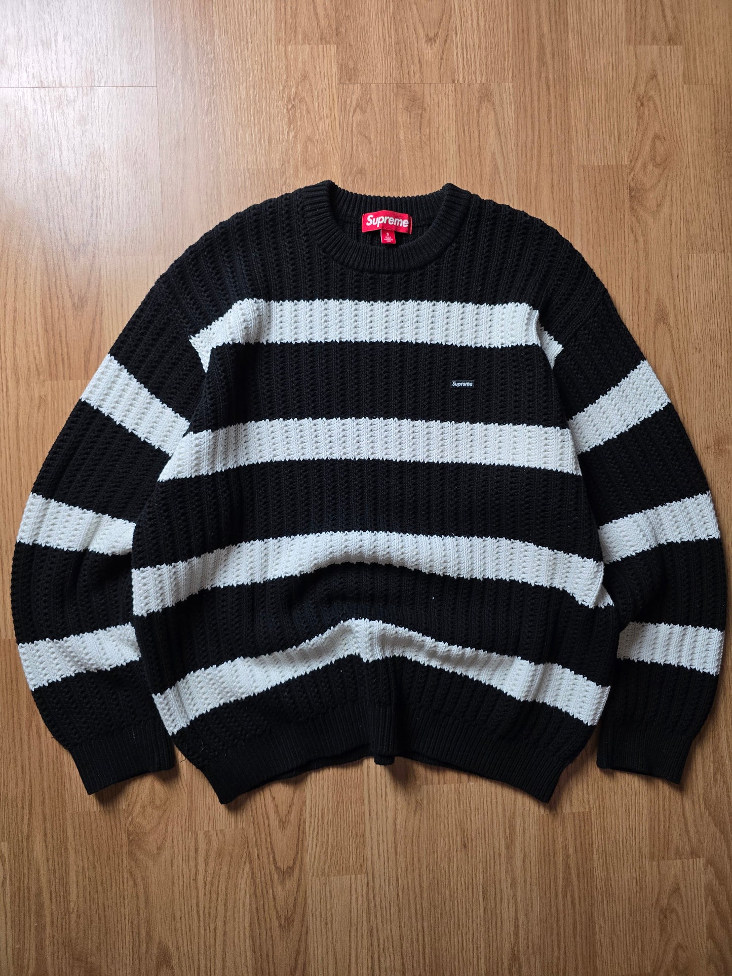 Supreme Loose Gauge Small Box Stripe Knit Sweater (S/M)