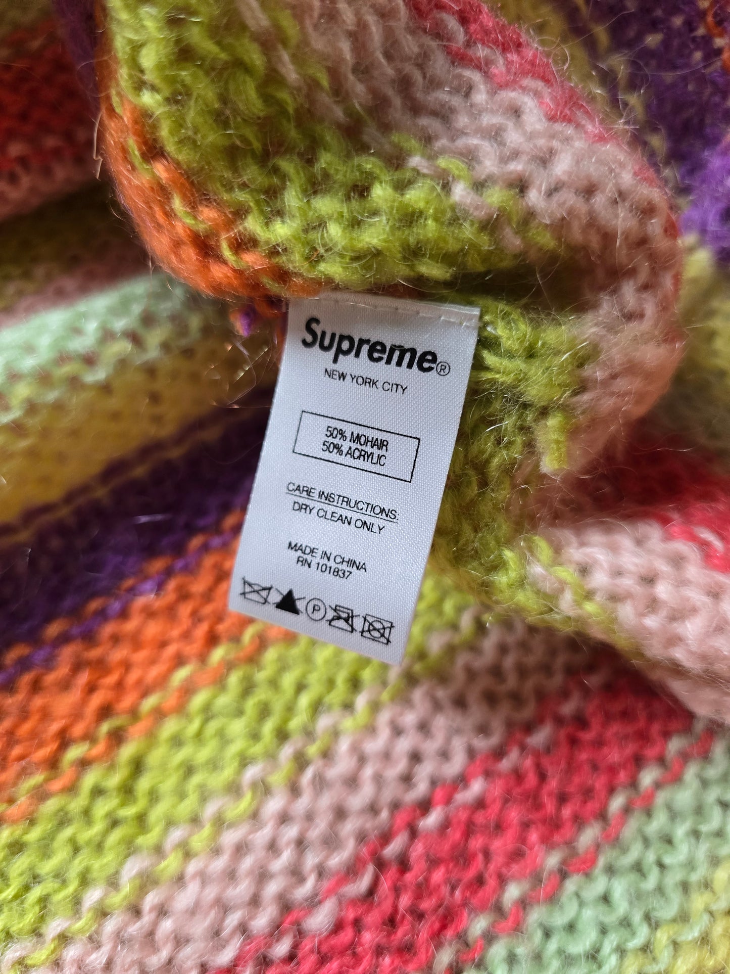Supreme Stripe Mohair Knit Sweater  (L/XL)