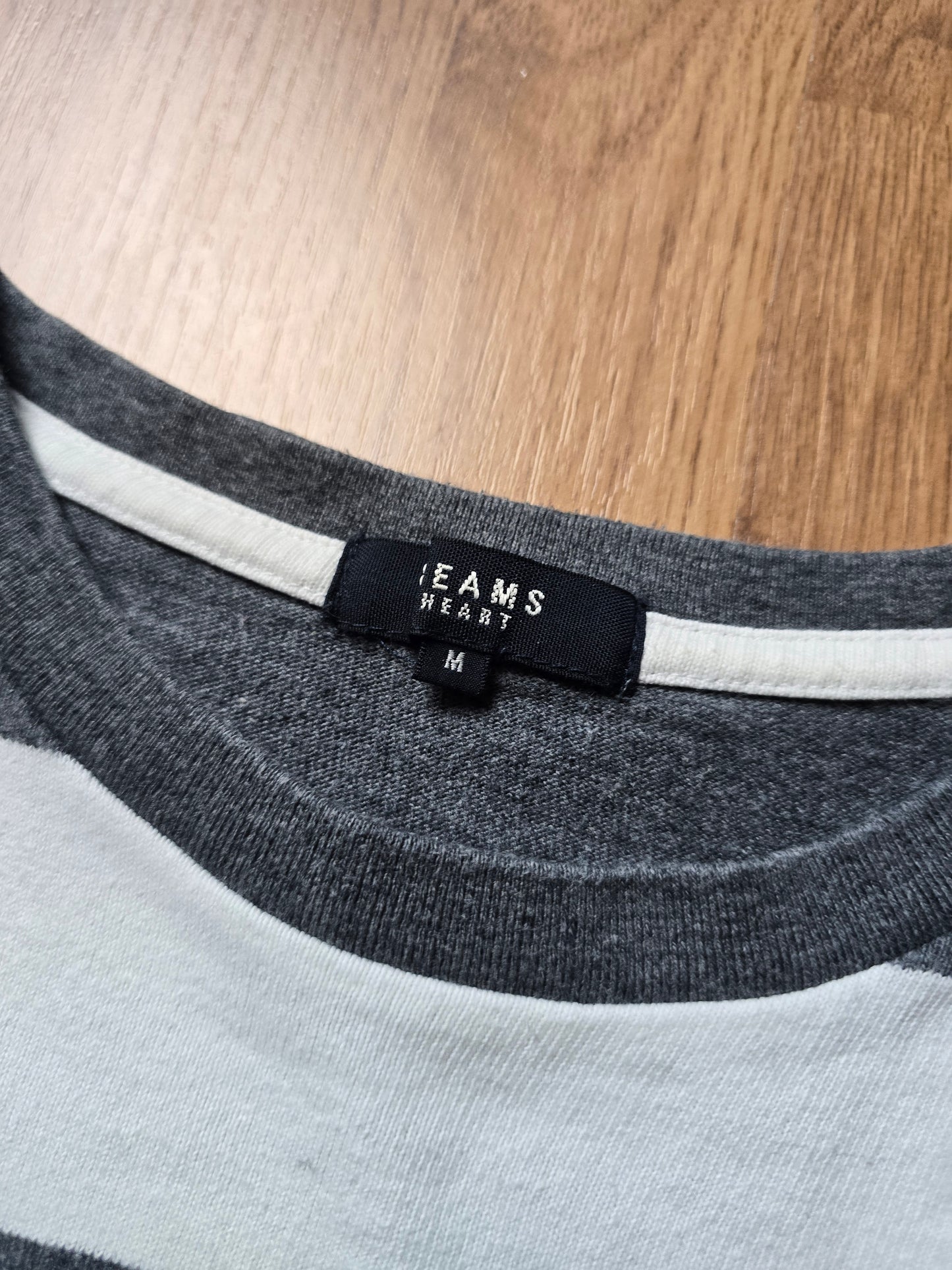 Beams Heart Boxy Striped Pocket Tee (M)