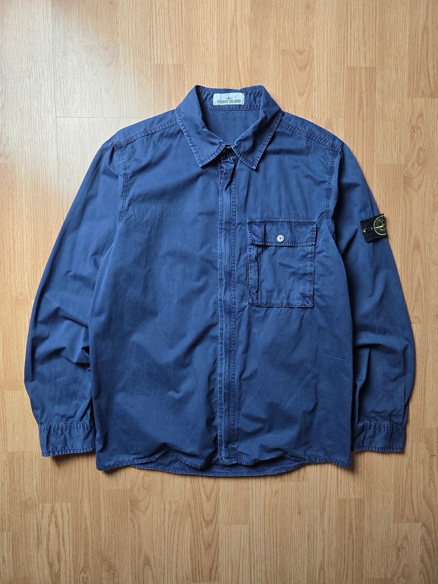 Stone Island Garment Dyed Cotton Zip Overshirt (L/XL)