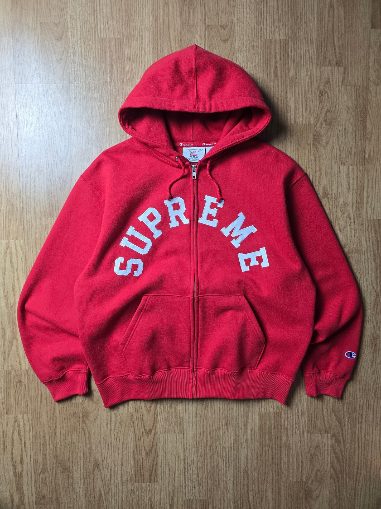 Supreme x Champion Arc Logo Zip Up Hoodie (M)