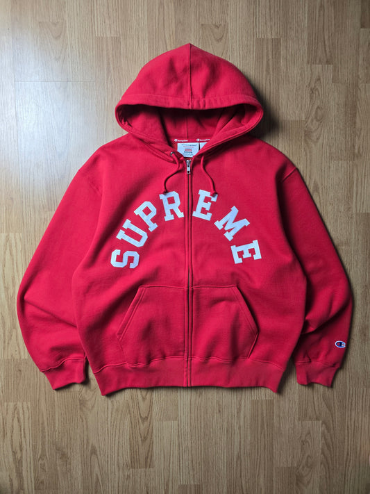 Supreme x Champion Arc Logo Zip Up Hoodie (M)