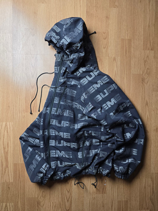 RARE Supreme Logo Ripstop Hooded Track Jacket (M)