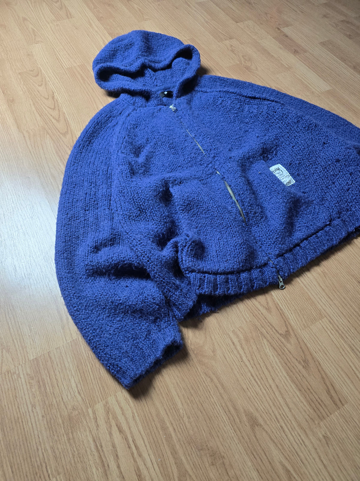 Stussy Heavyweight 'Chunky' Wool & Alpaca Knit Hoodie (XL)