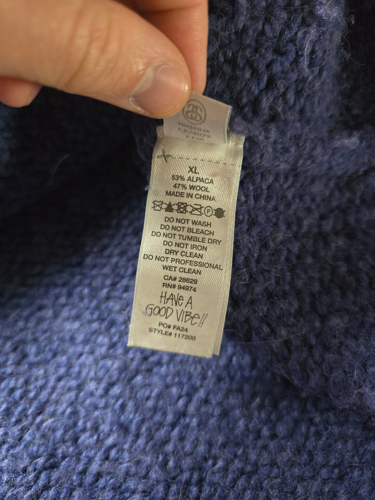 Stussy Heavyweight 'Chunky' Wool & Alpaca Knit Hoodie (XL)