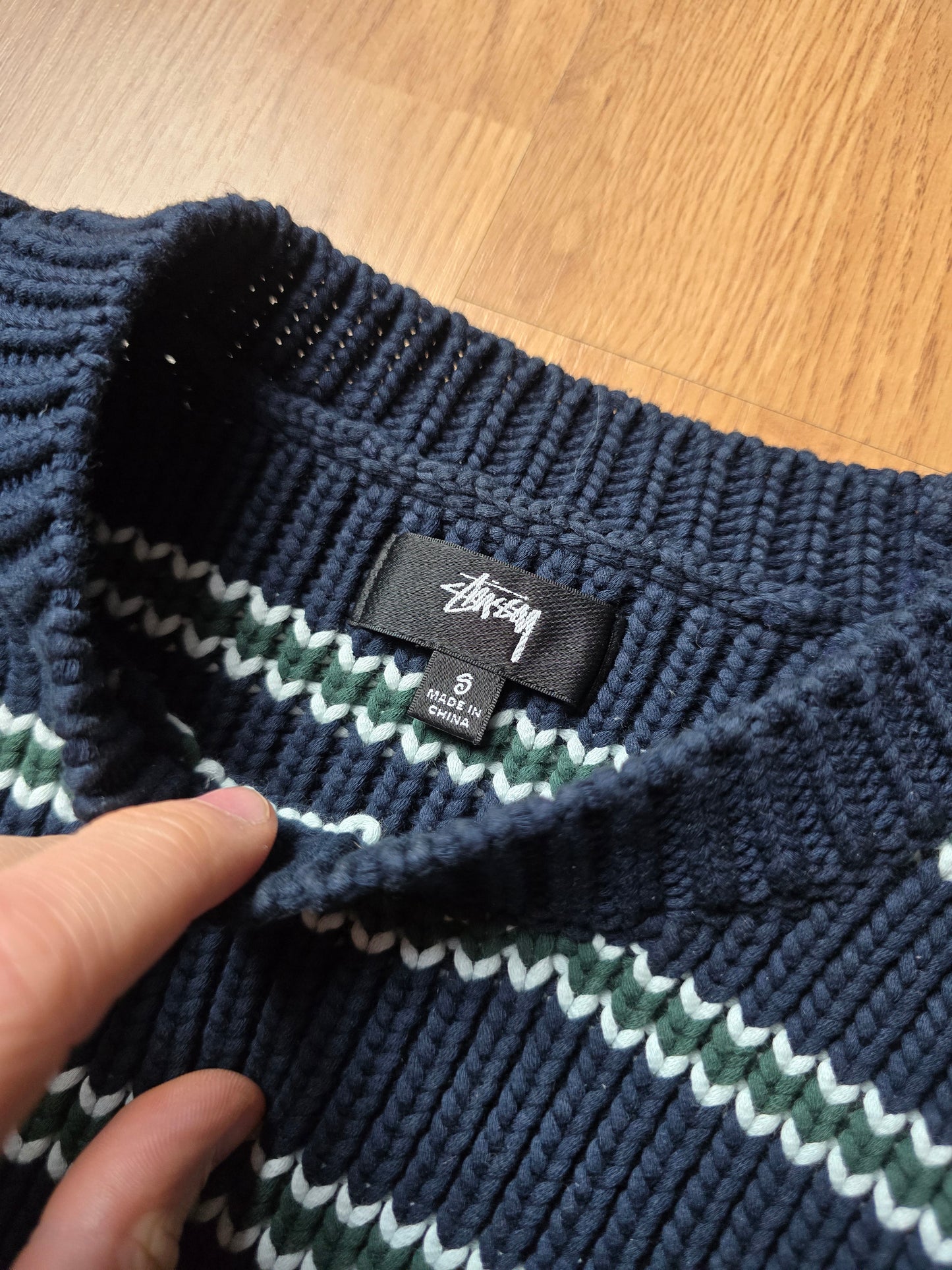 Stussy Stripe Knit Crewneck Sweater (S/M)