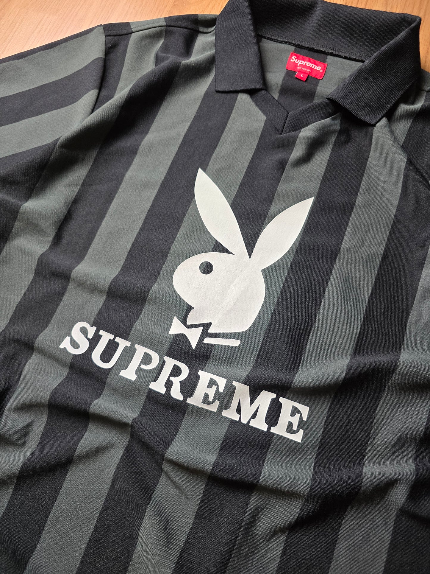 Supreme x Playboy Stiped Soccer Jersey (L)