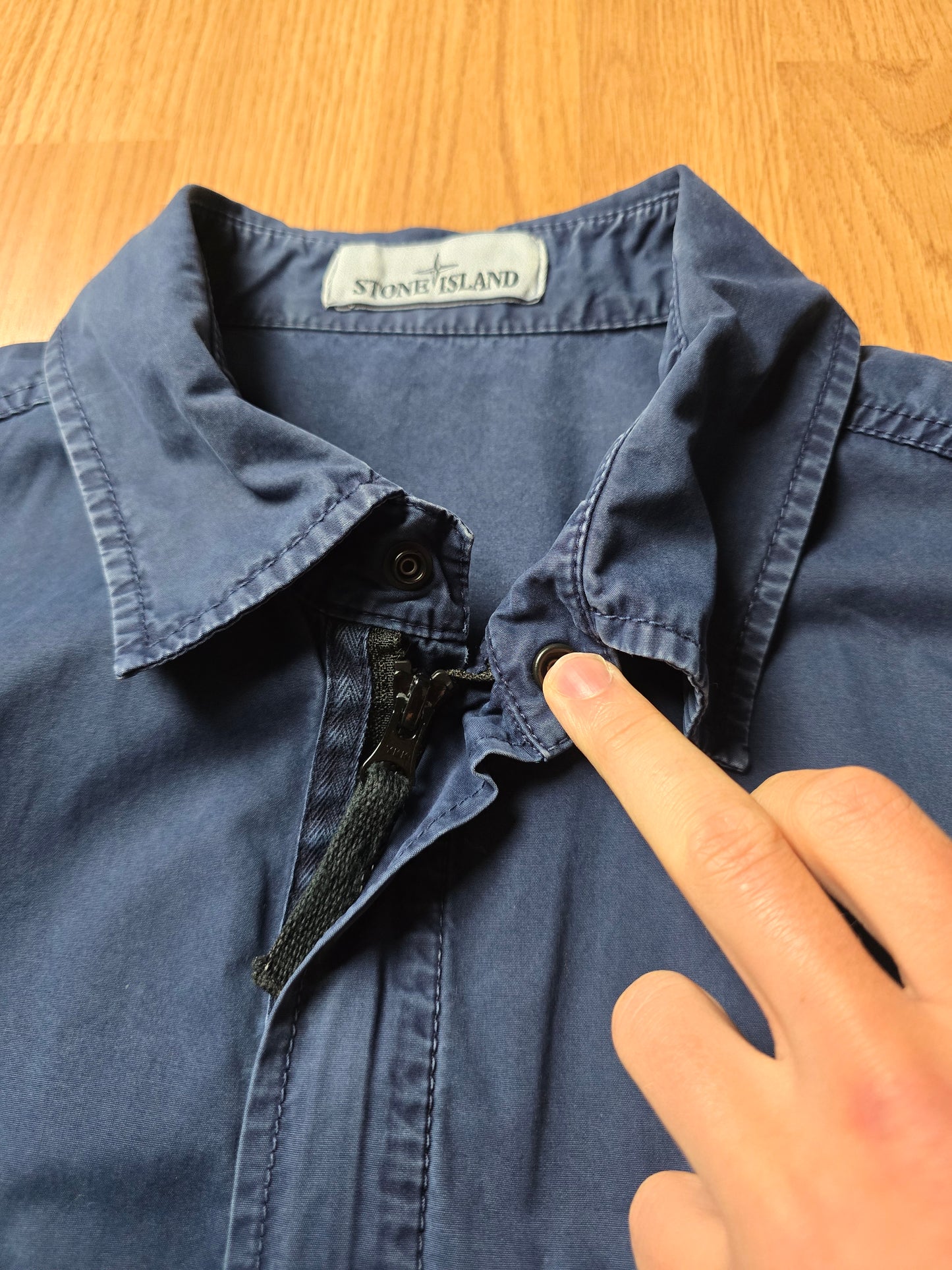 Stone Island Garment Dyed Cotton Zip Overshirt (L/XL)
