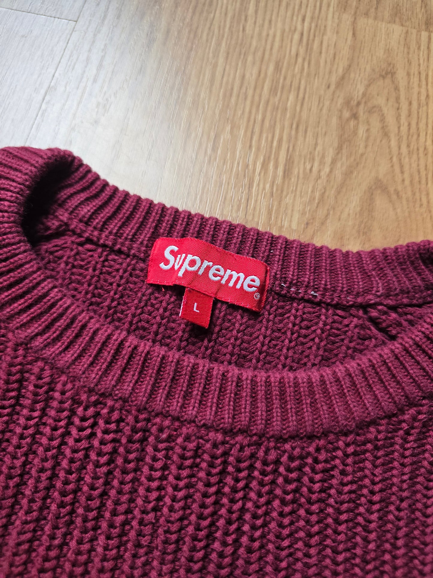Supreme Ribbed Crewneck Fisherman Knit Sweater (M)