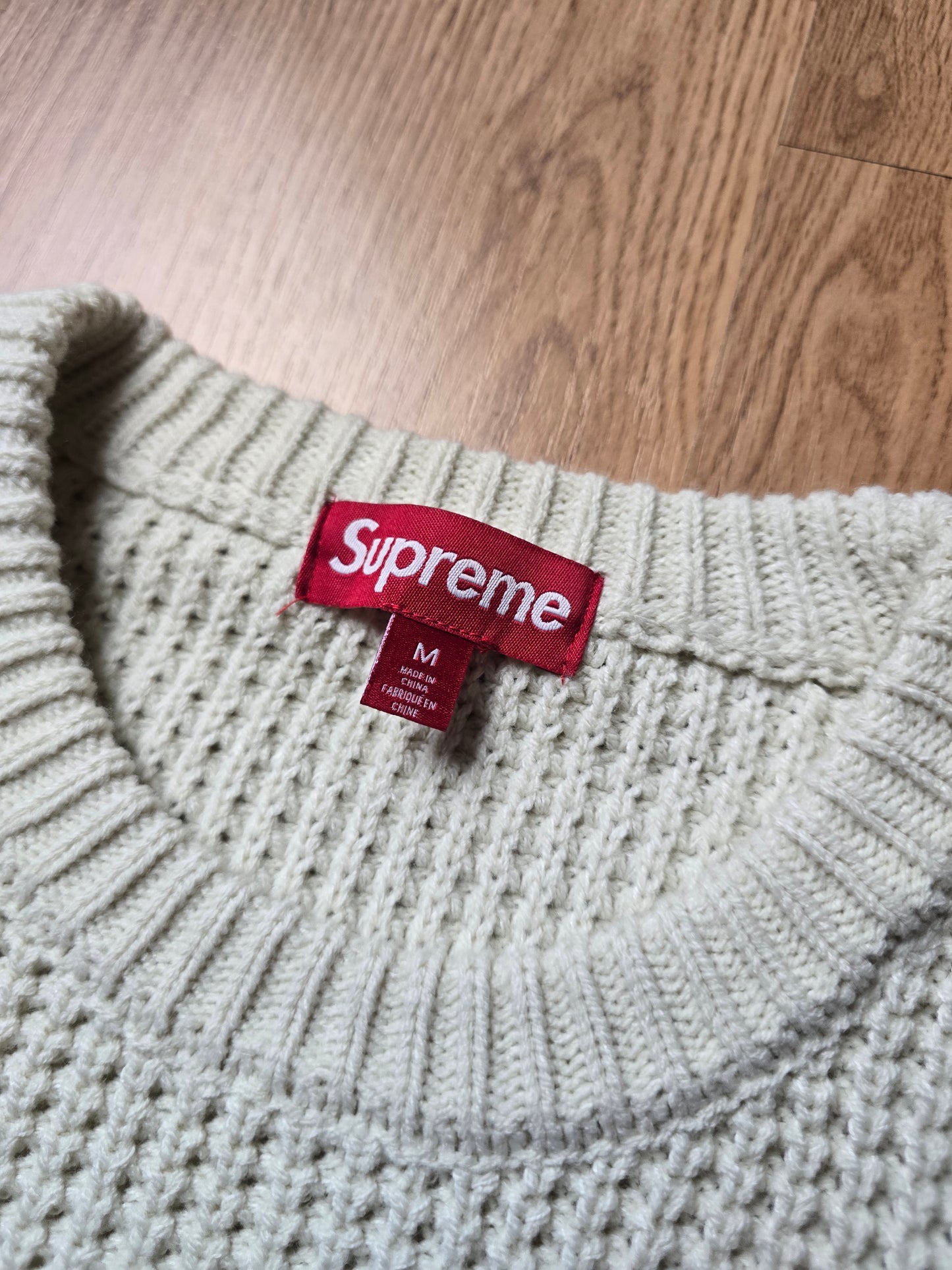 Supreme Small Box Waffle Knit Sweater (M/L)