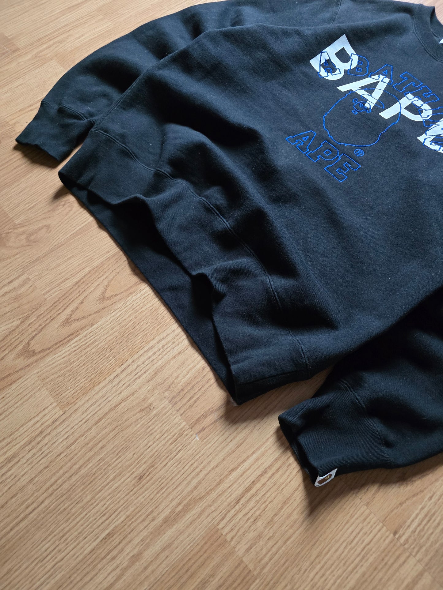 Bape College print & Embroidered Logo Crewneck Sweatshirt (M)