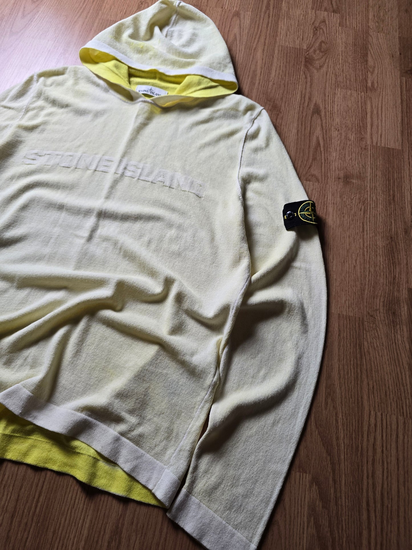 Stone Island Hand Sprayed Dust Spellout Hoodie (M)