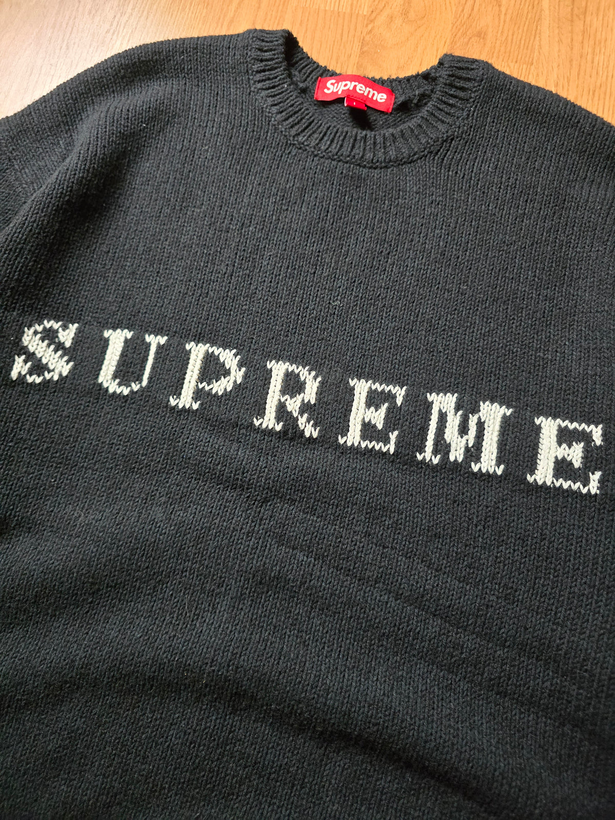 Supreme SS25 Contrast Logo Knit Sweater (L)