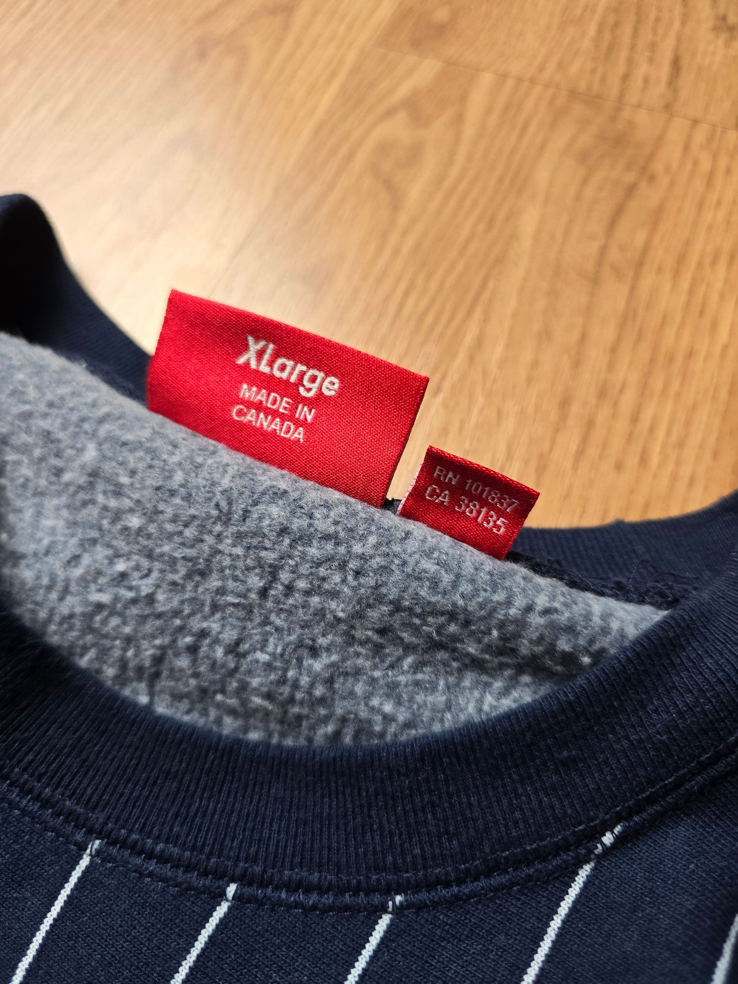 Supreme Pinstripe Crewneck Sweatshirt (XL)