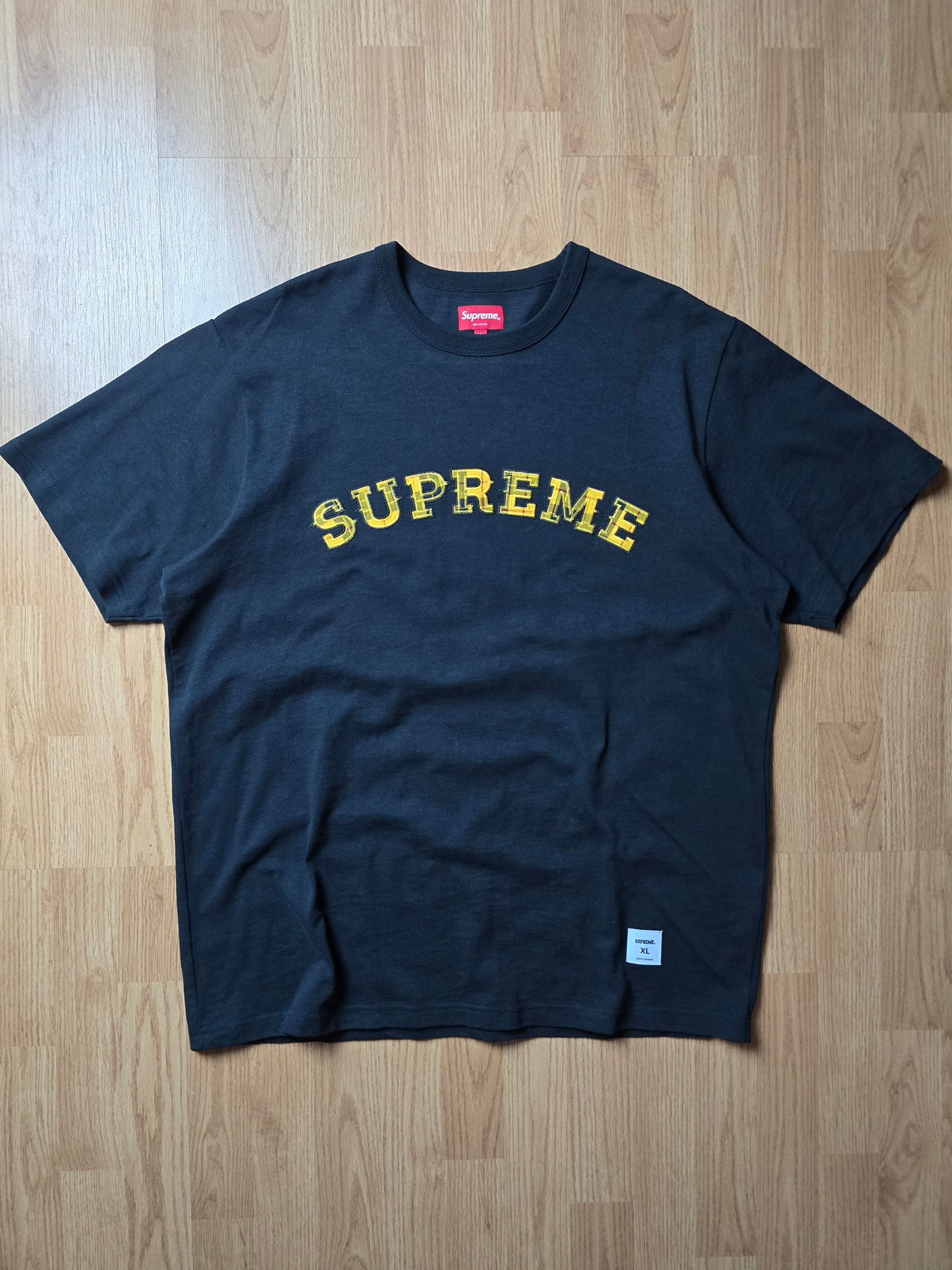 Supreme Plaid Arc Logo SS Tee (XL)
