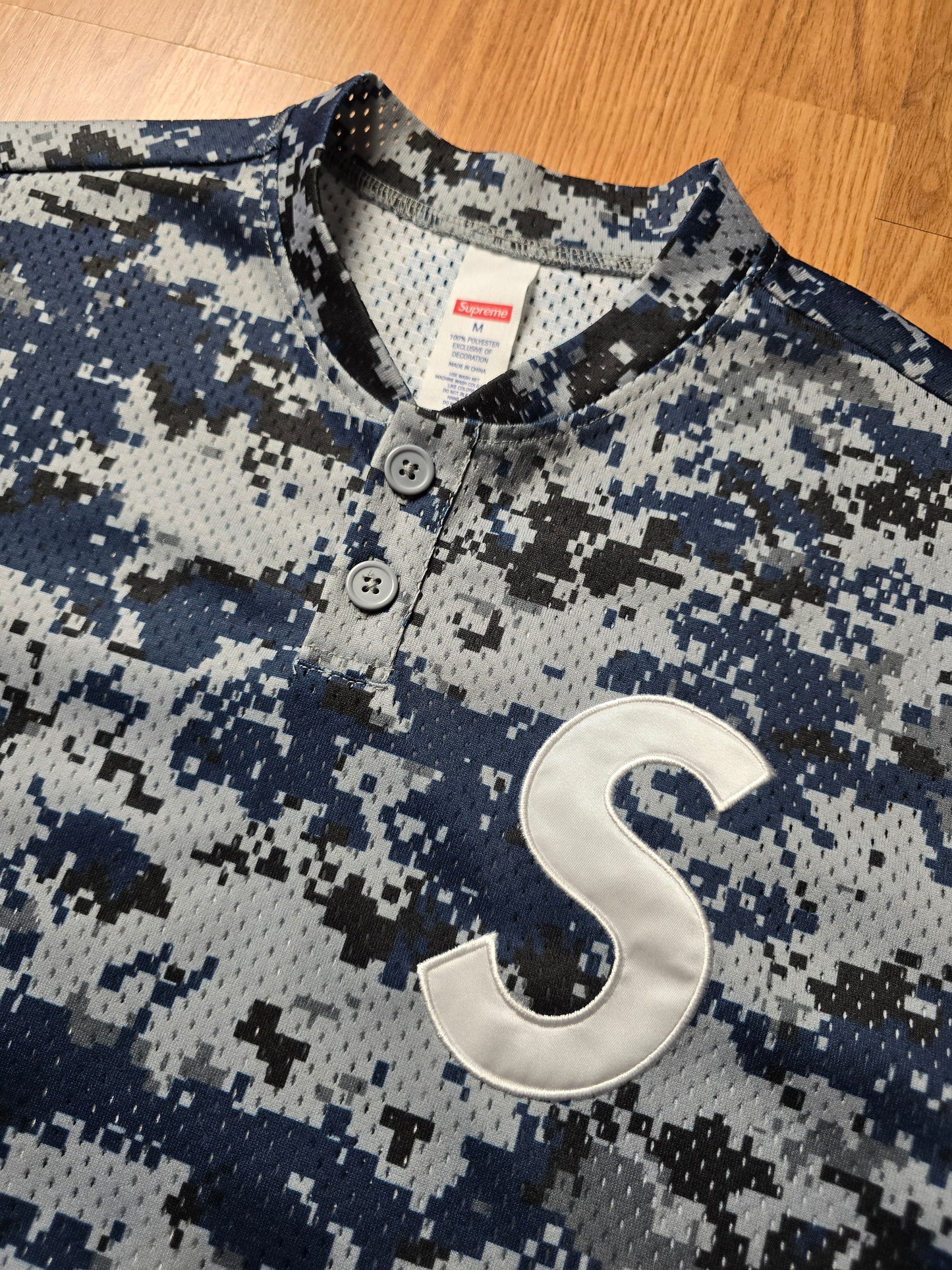 Supreme S Logo Henley Baseball Jersey (M/L)