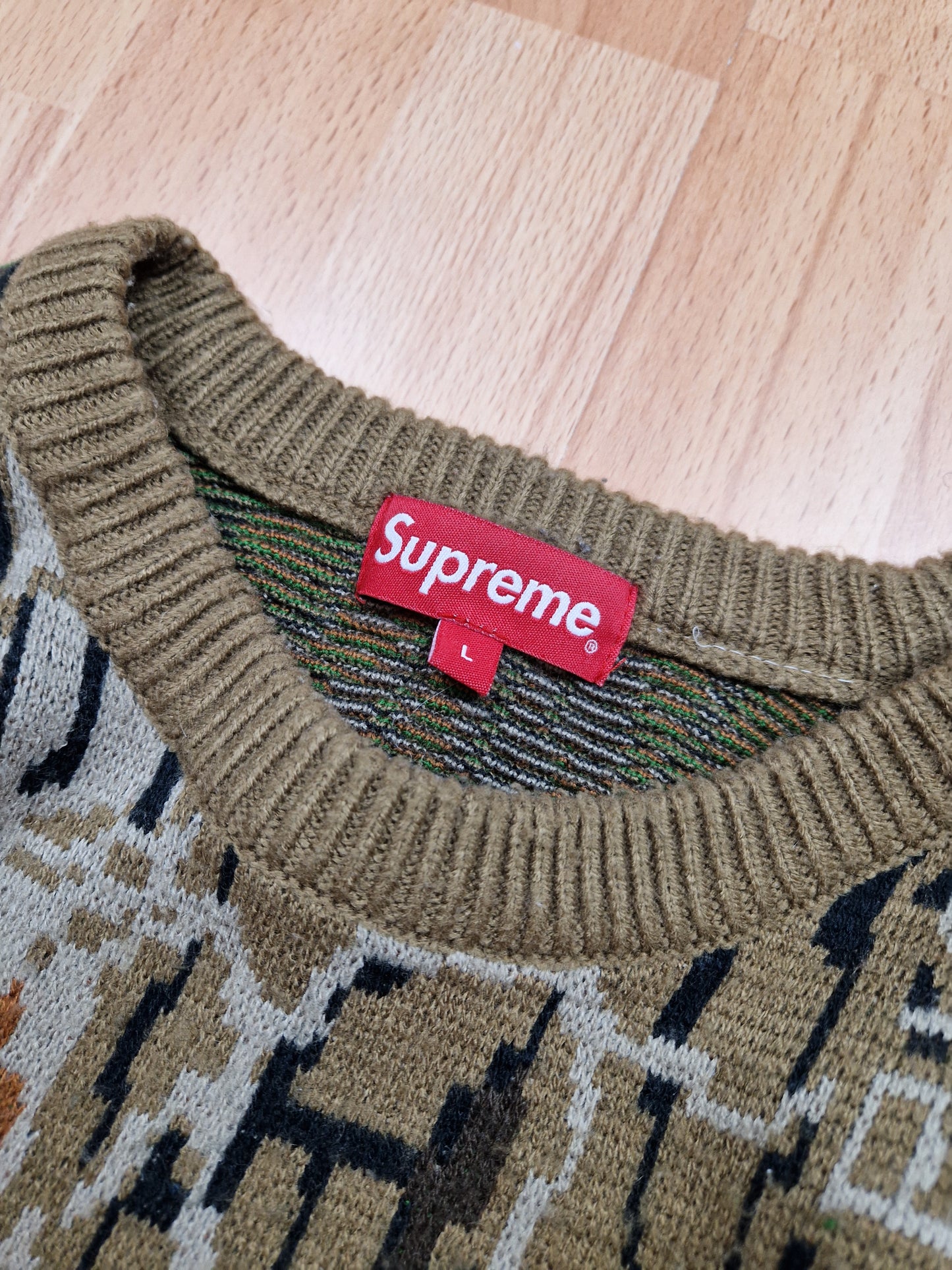 Supreme 'Trebark' Camo Knit Sweater (L)