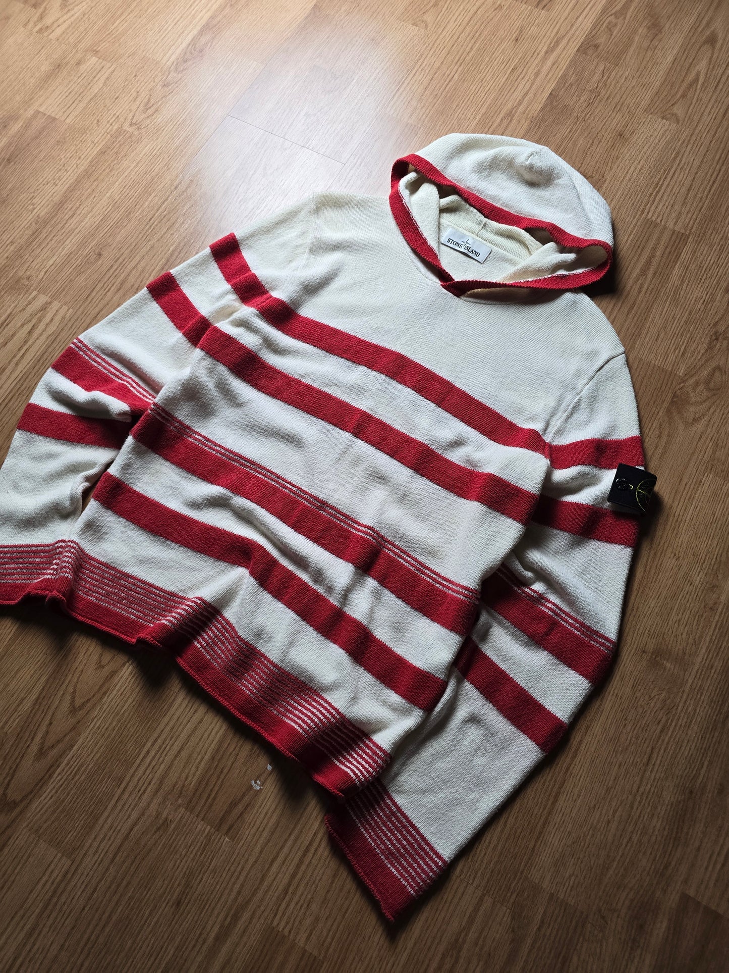 SS14 Stone Island Striped Knitted Cotton Hoodie (M)