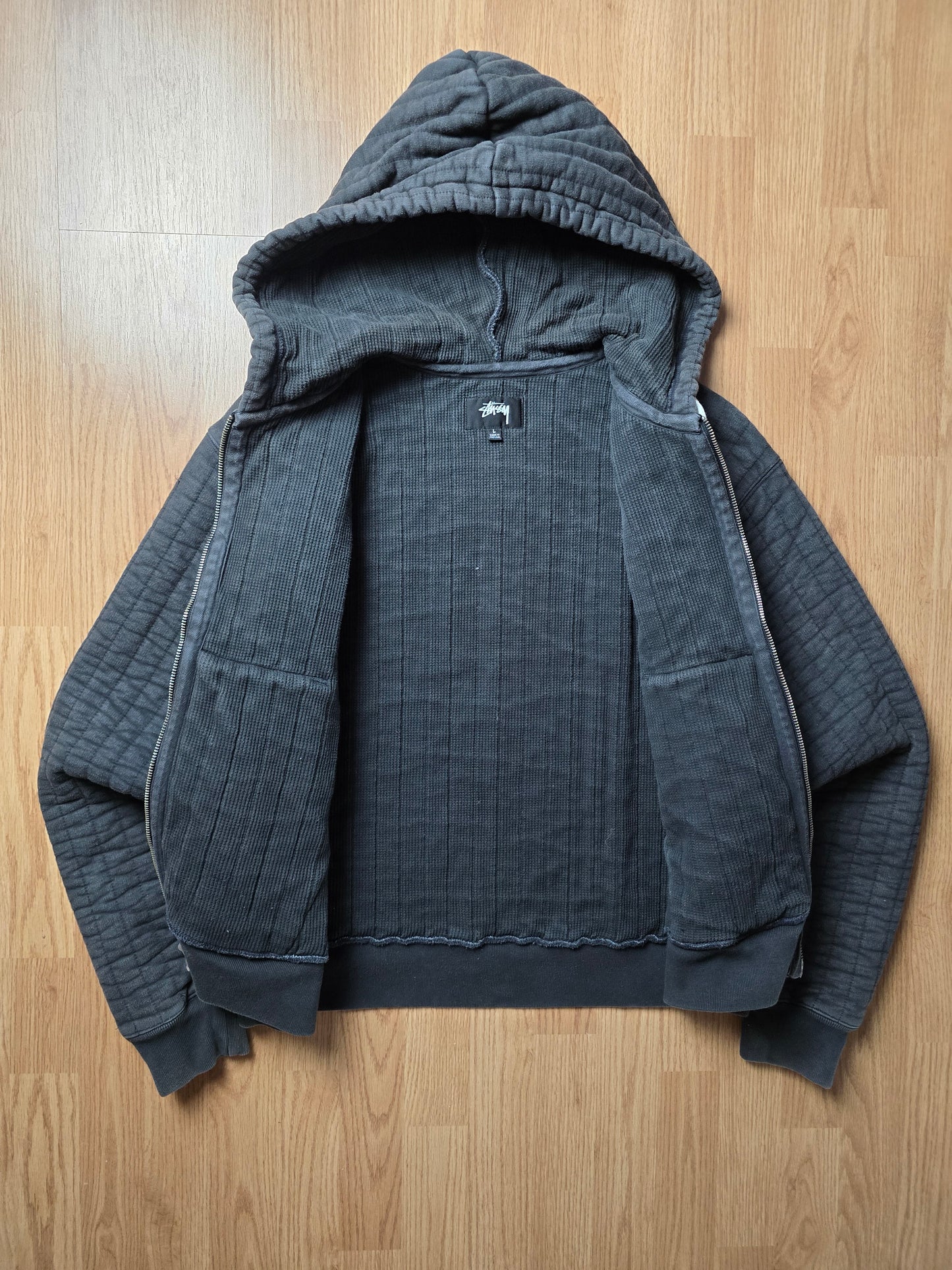 Stussy Vertical Quilted Thermal Lined Zip Hoodie (M/L)