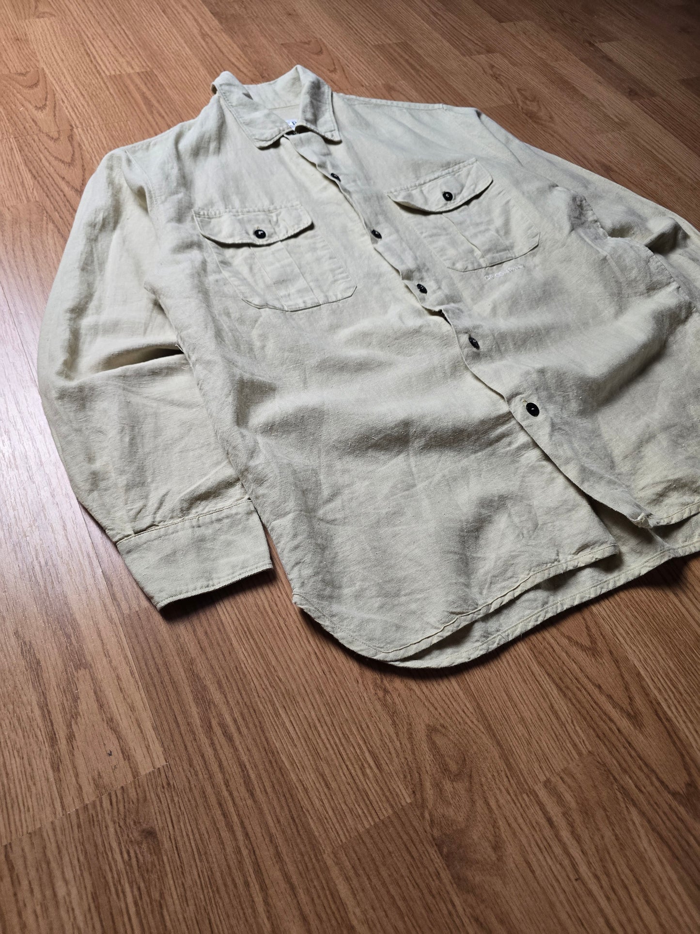 Vintage C.P. Company SS99 Embroidered Lino Flax LS Shirt (S)