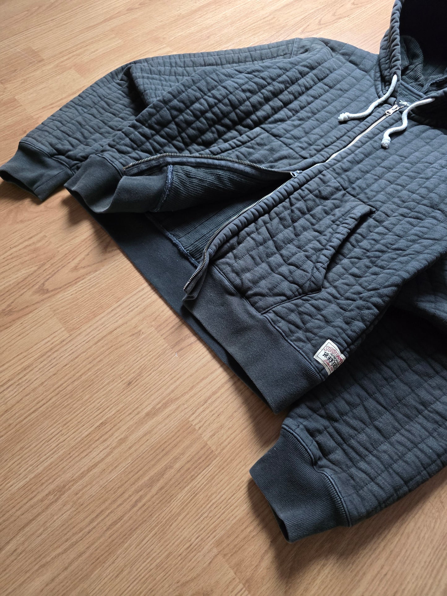 Stussy Vertical Quilted Thermal Lined Zip Hoodie (M/L)