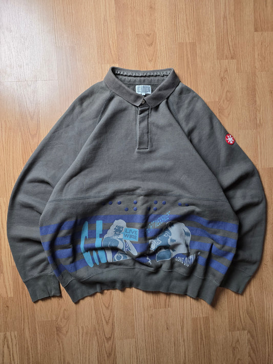 RARE Cav Empt 'Live Wire' Long Sleeve Polo Sweater (XL)