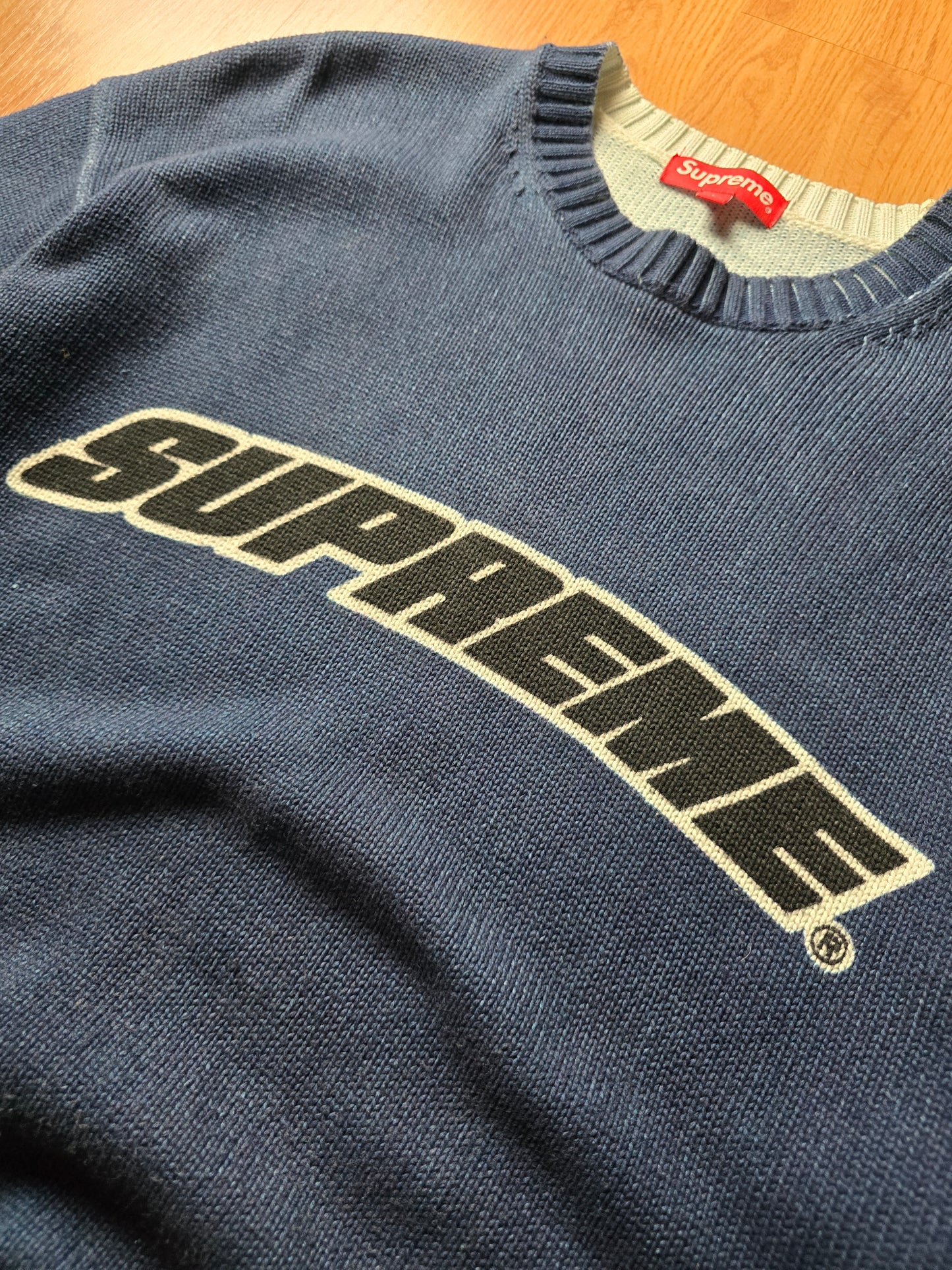 Supreme Printed Washed Knit Sweater (L)