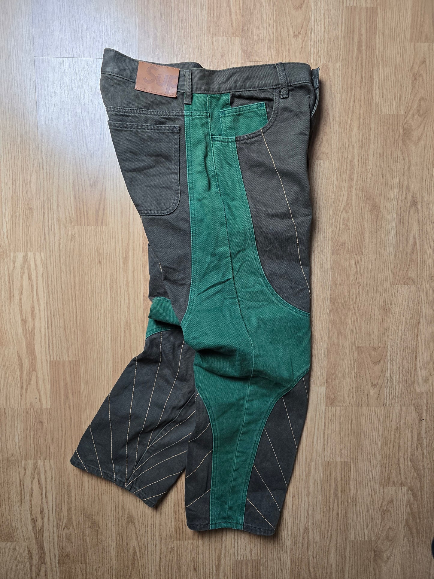 Supreme Radial Embroidered Loose Fit Jeans (32x30)