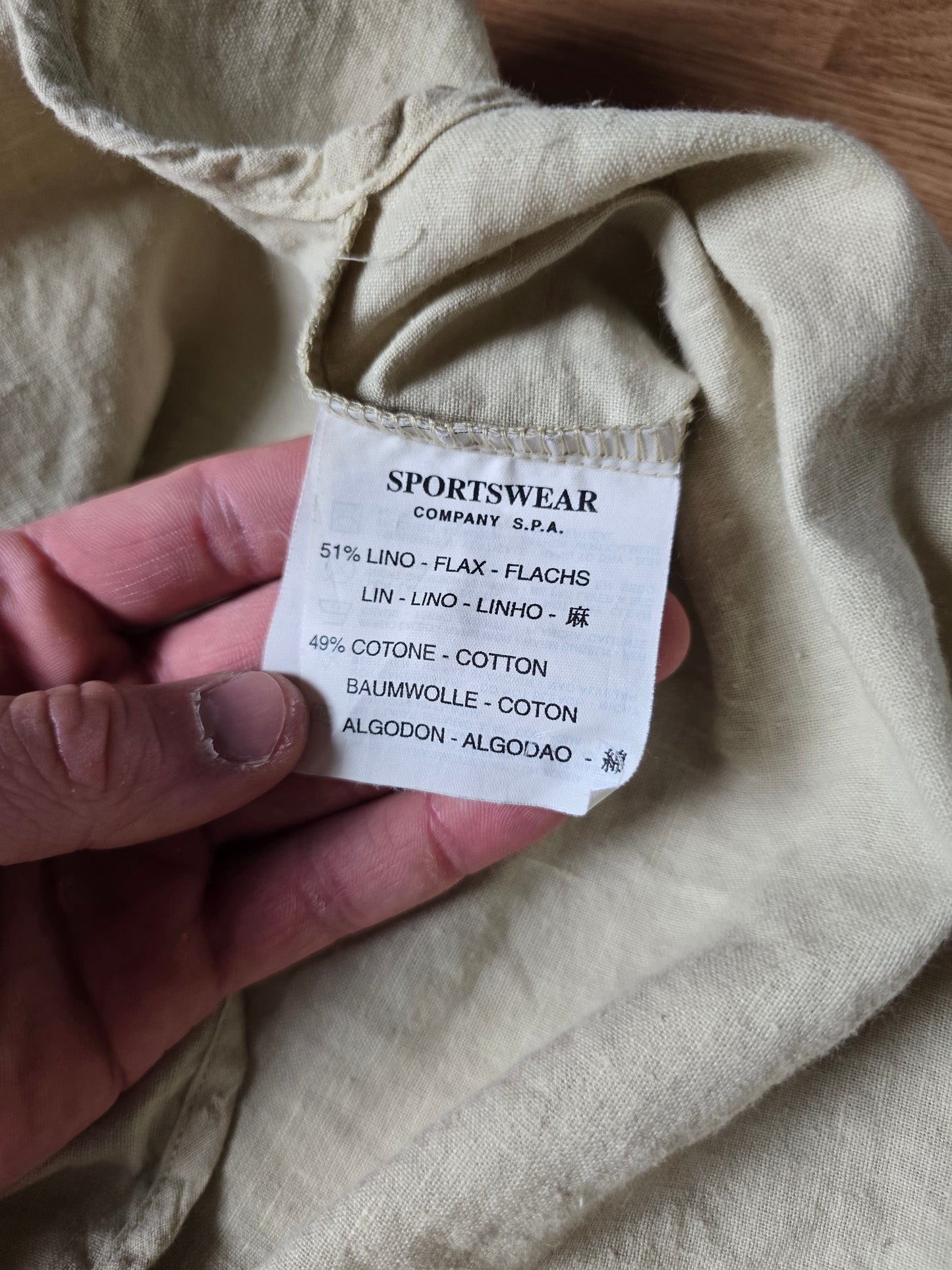 Vintage C.P. Company SS99 Embroidered Lino Flax LS Shirt (S)