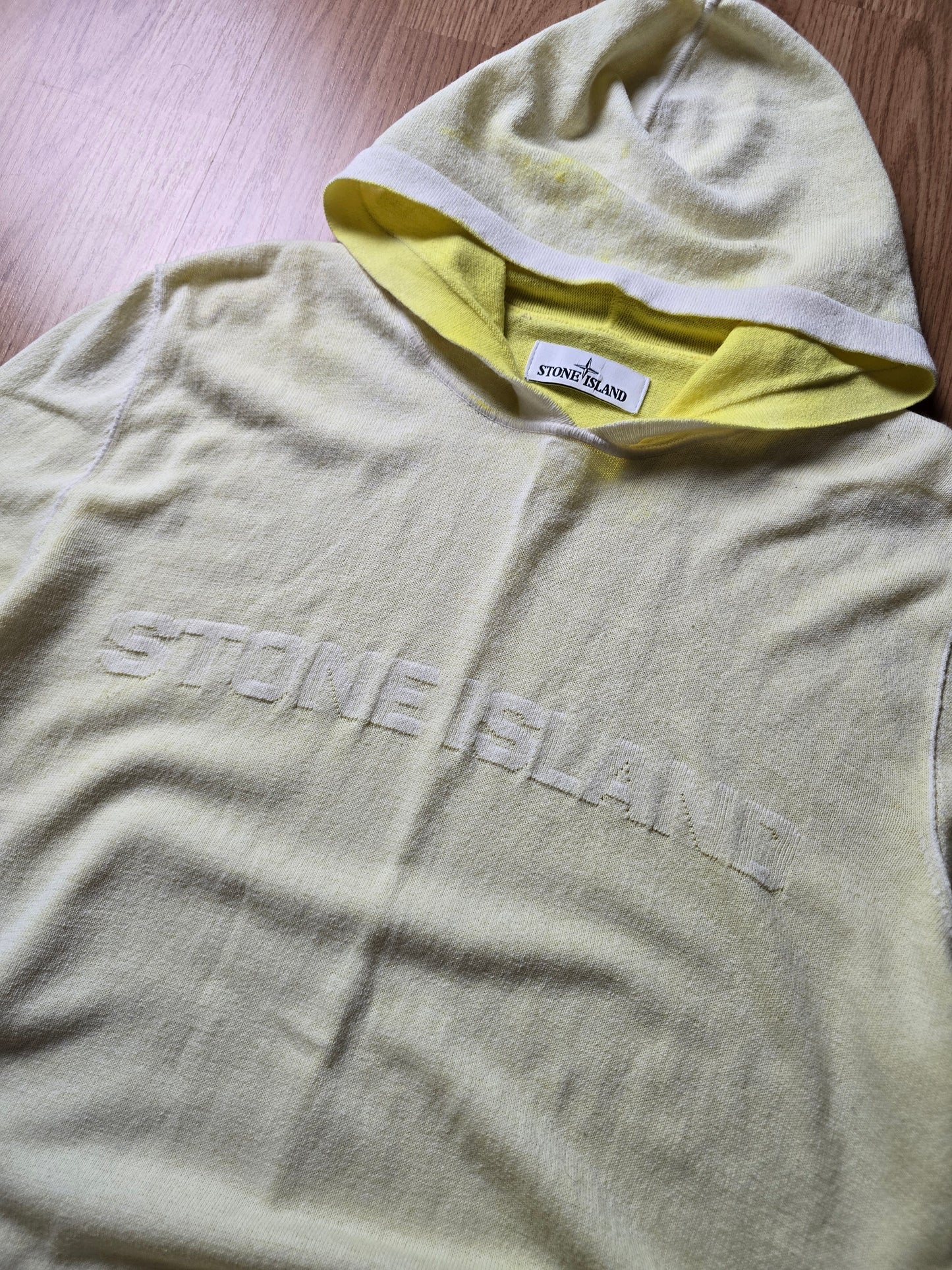 Stone Island Hand Sprayed Dust Spellout Hoodie (M)