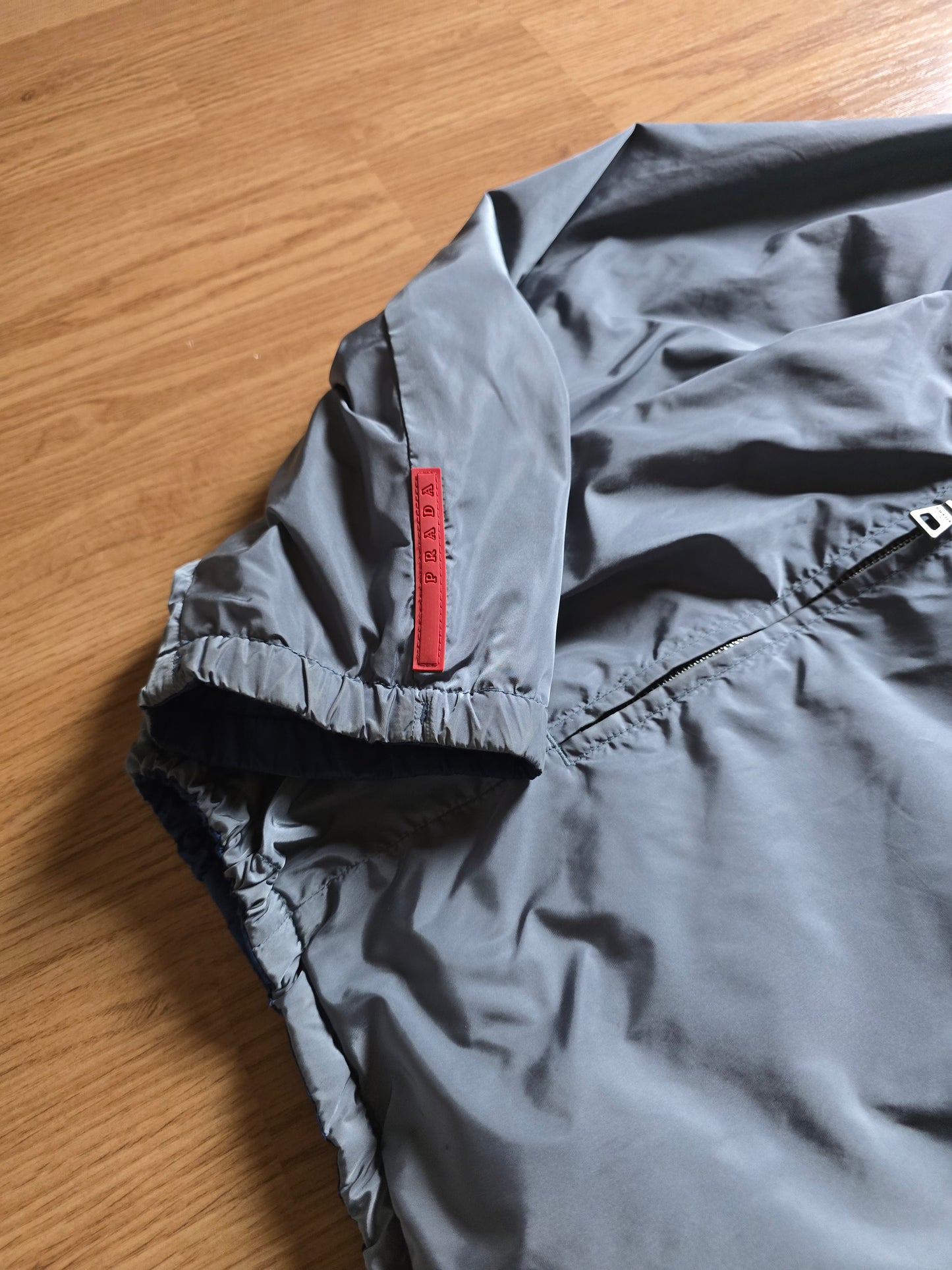 Prada Luna Rosa 2013 Padded Resin-Coated Nylon Reversible Jacket (L)