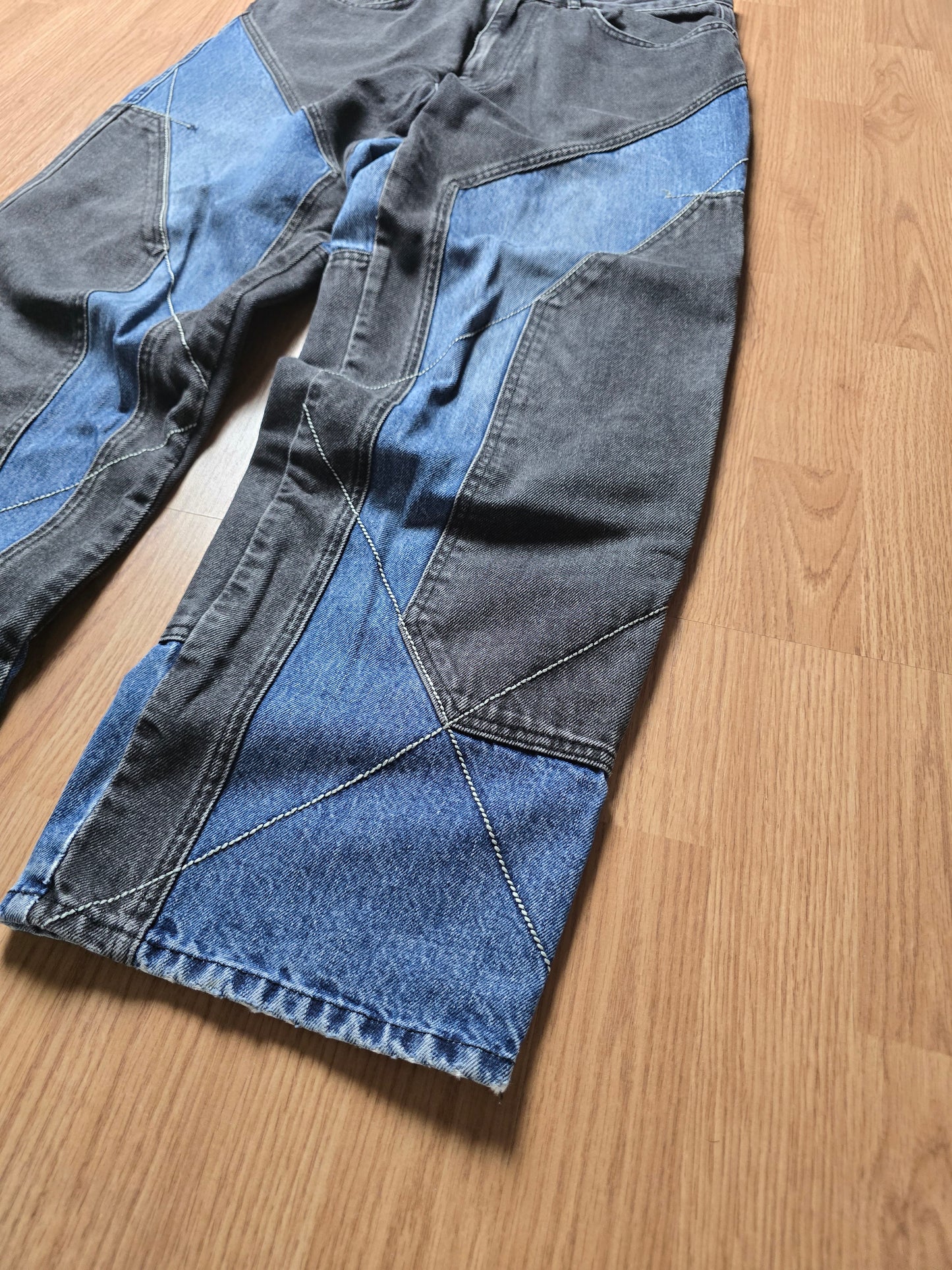RARE Supreme 2-Tone Panelled Denim Jeans (34x31)