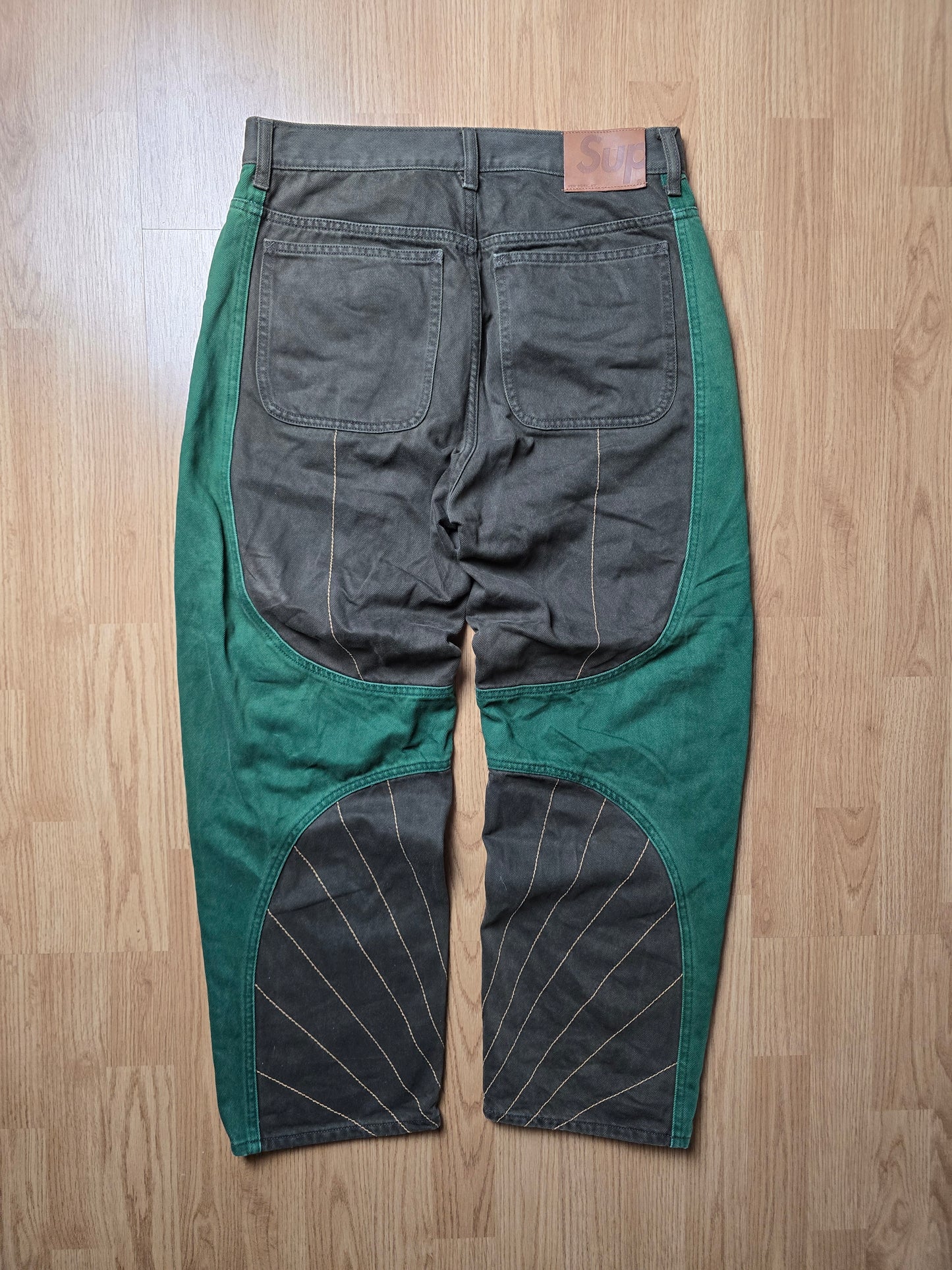 Supreme Radial Embroidered Loose Fit Jeans (32x30)