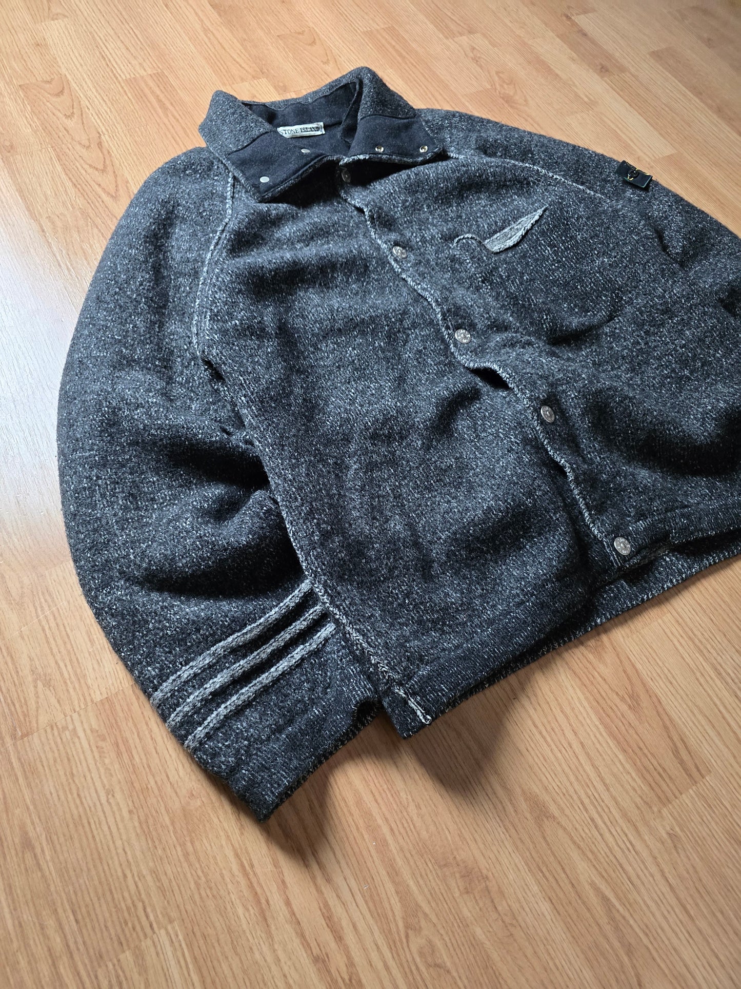 RARE Stone Island AW99 Heavyweight Wool Coat With Removable Dutch Rope Liner (XL)