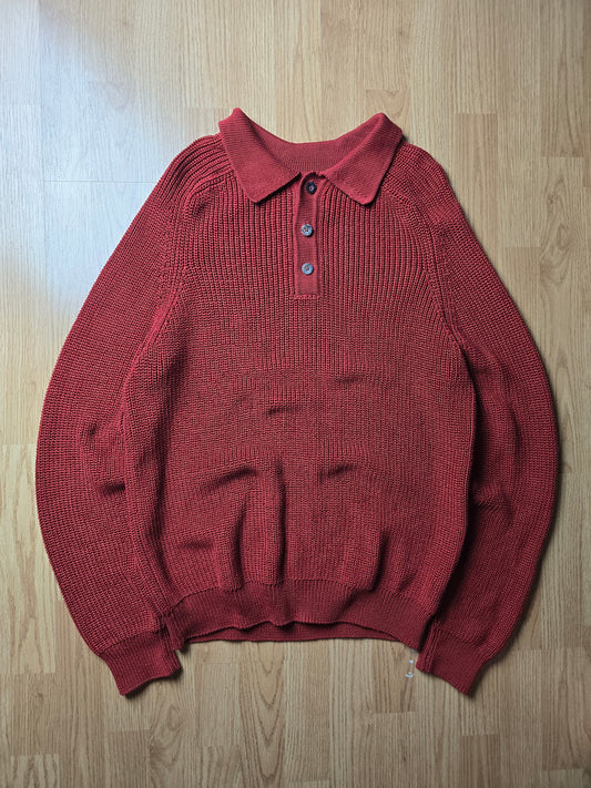 Corridor NYC Long Sleeve Slouchy Knit Polo Sweater (M/L)