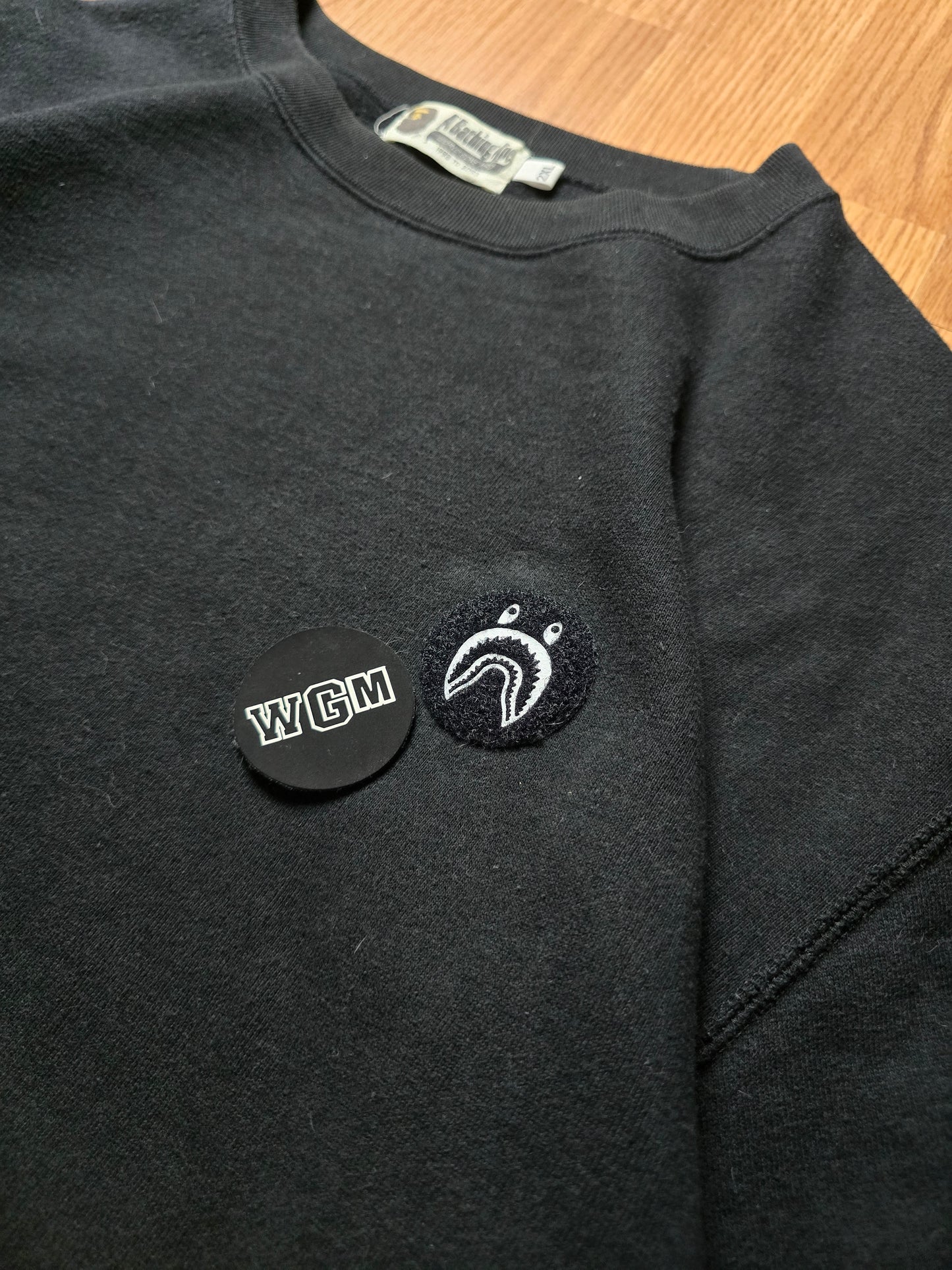 BAPE WGM Shark Emblem Crewneck Sweatshirt (XL/XXL)