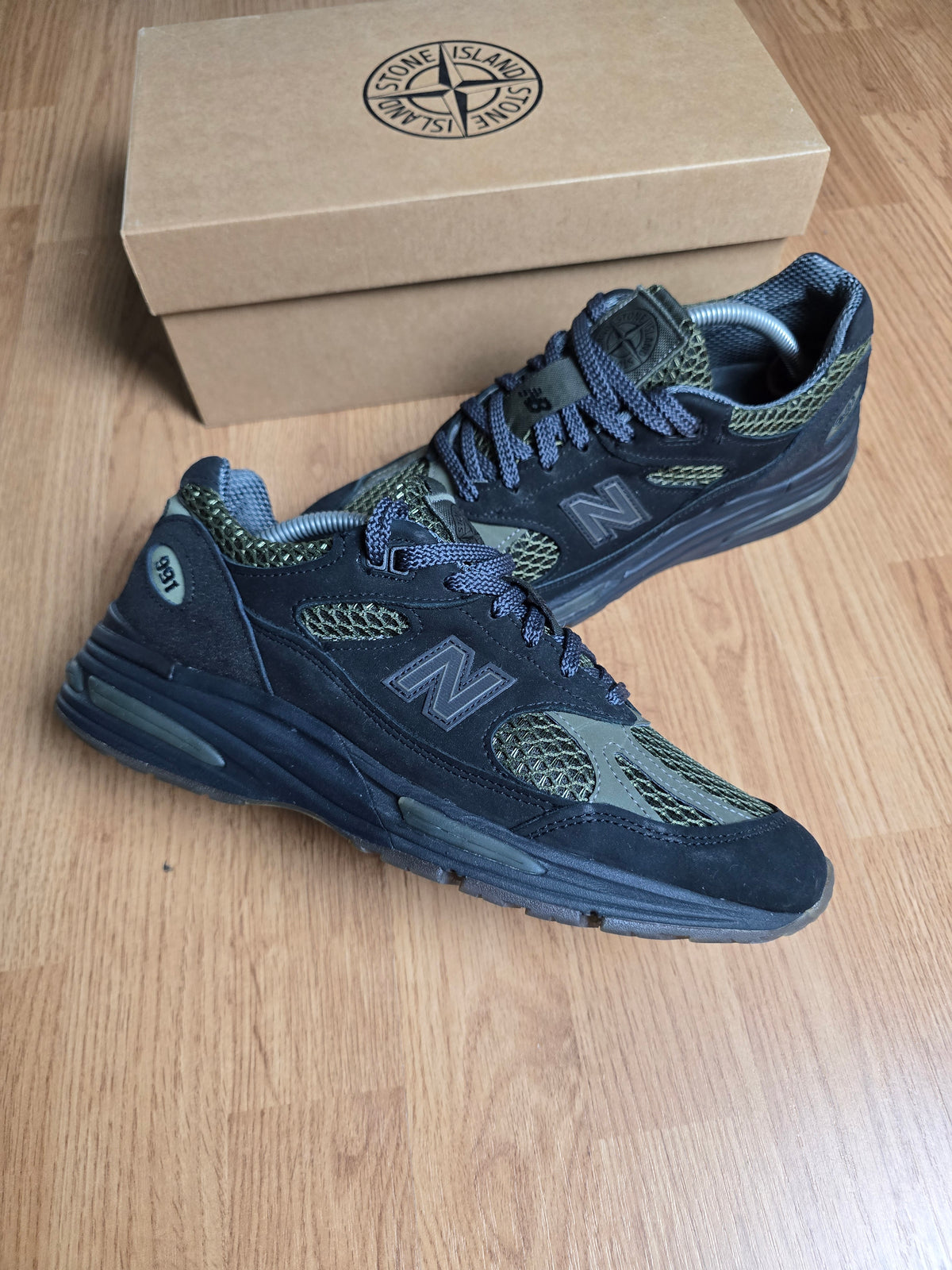 Stone Island x New Balance 991V2 Black Olive (UK8)