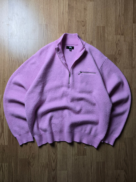 Stussy Half Zip Mock Neck Sweater (L)