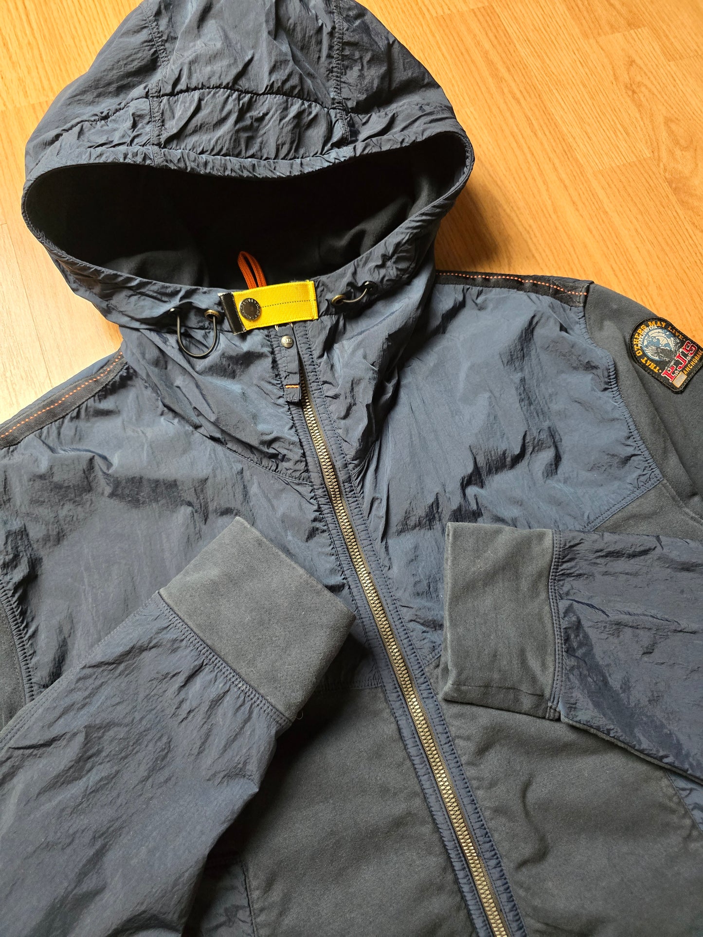 Parajumpers 'Fleece' Nylon Panelled Zip Hoodie (M)