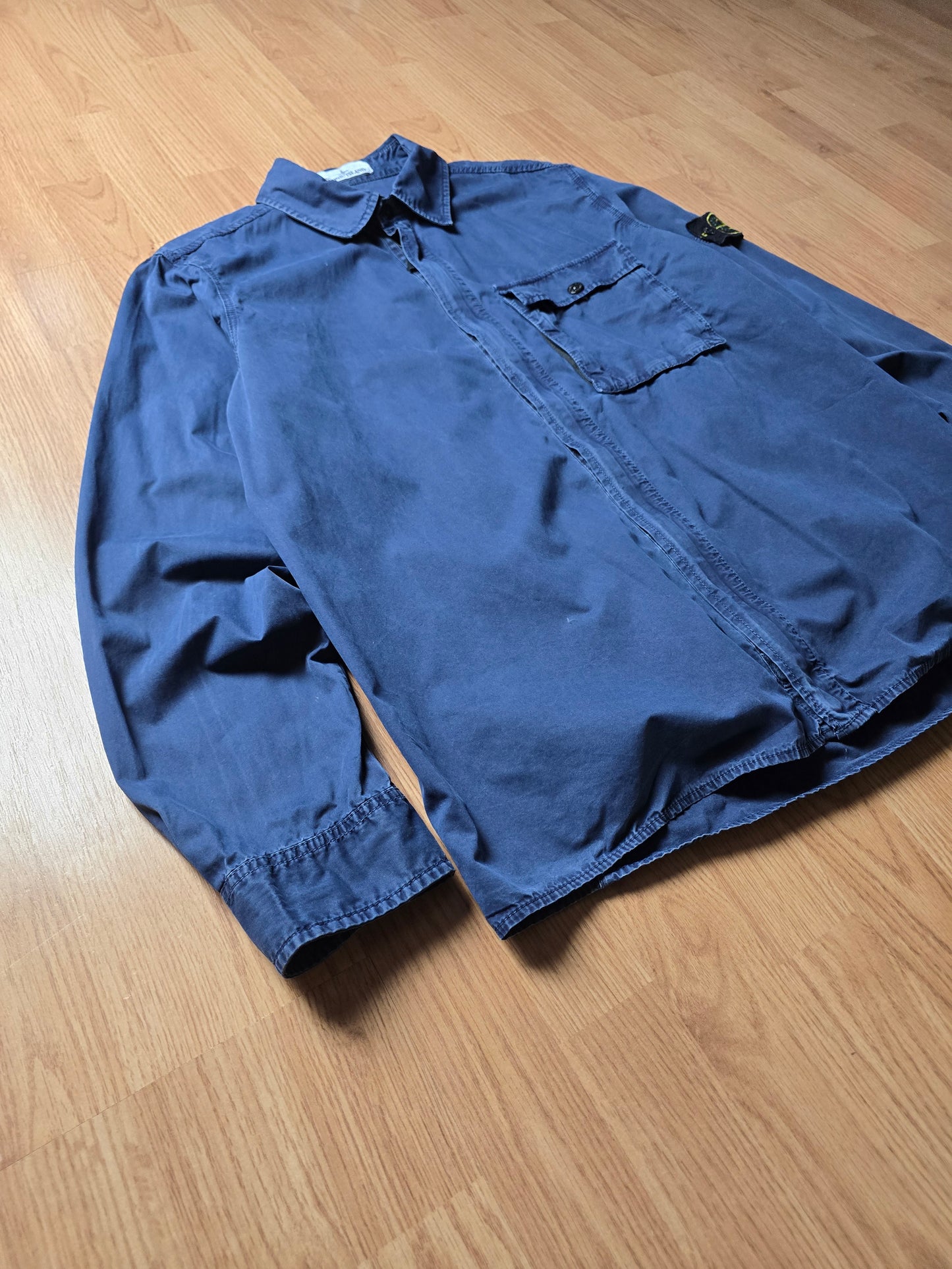Stone Island Garment Dyed Cotton Zip Overshirt (L/XL)