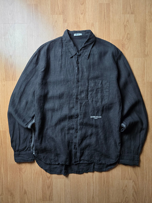 Vintage Stone Island Embroidered Linen LS Shirt (L)