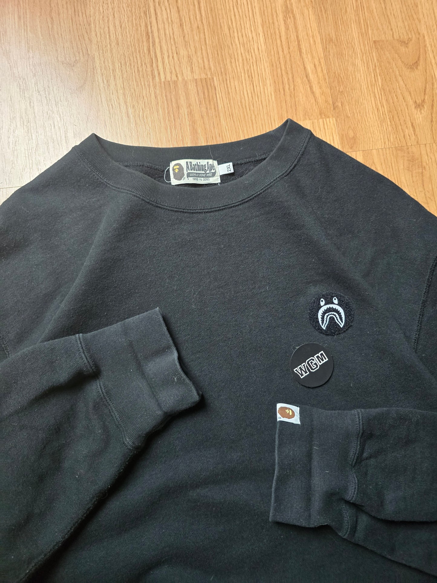 BAPE WGM Shark Emblem Crewneck Sweatshirt (XL/XXL)