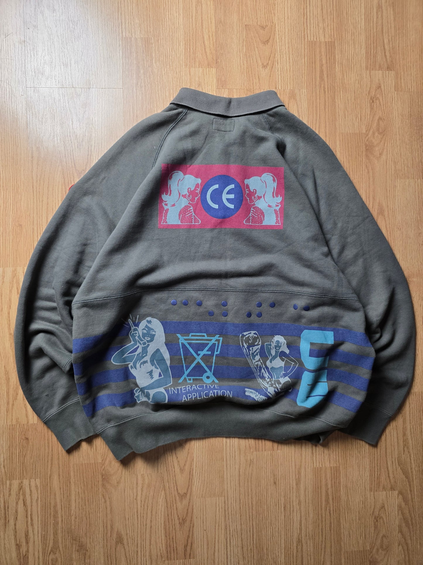 RARE Cav Empt 'Live Wire' Long Sleeve Polo Sweater (XL)