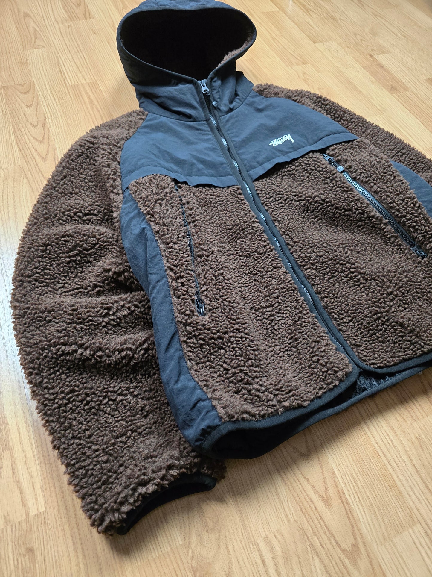 Stussy Sherpa Paneled Hooded Jacket (L)