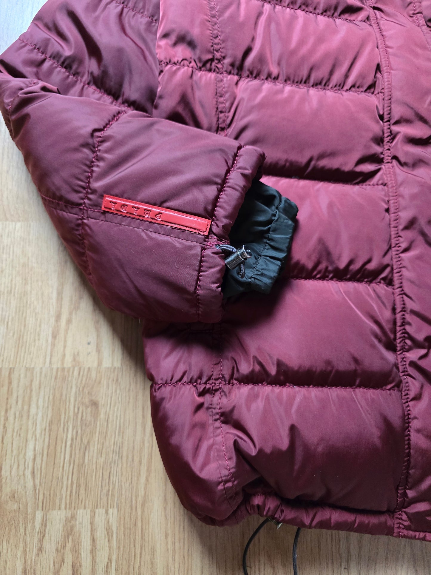 00s Prada Sport Nylon Shimmer Down Technical Toggle Puffer Jacket (S)