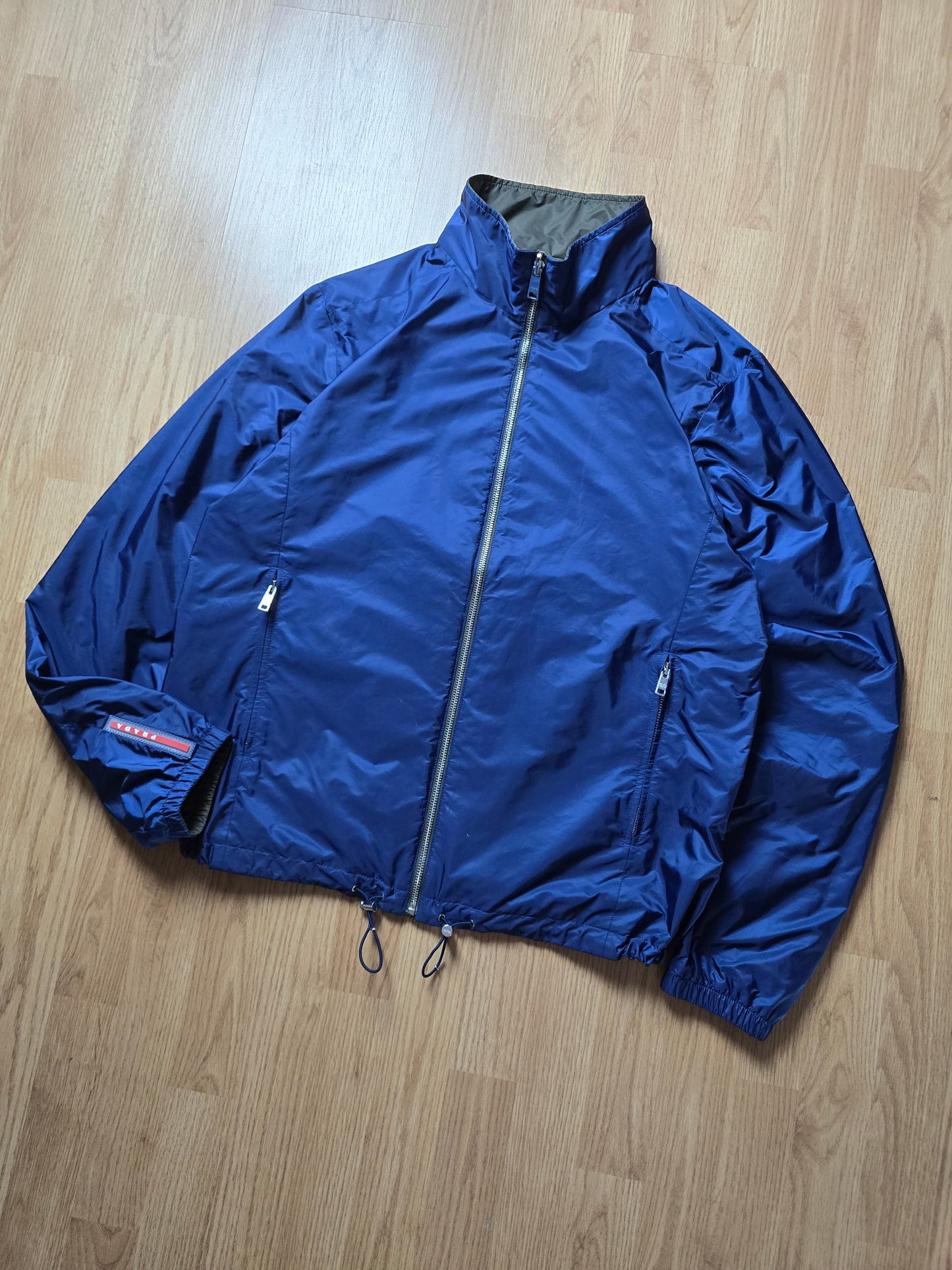 Prada Luna Rosa 2017 Padded Resin-Coated Nylon Reversible Jacket (L)